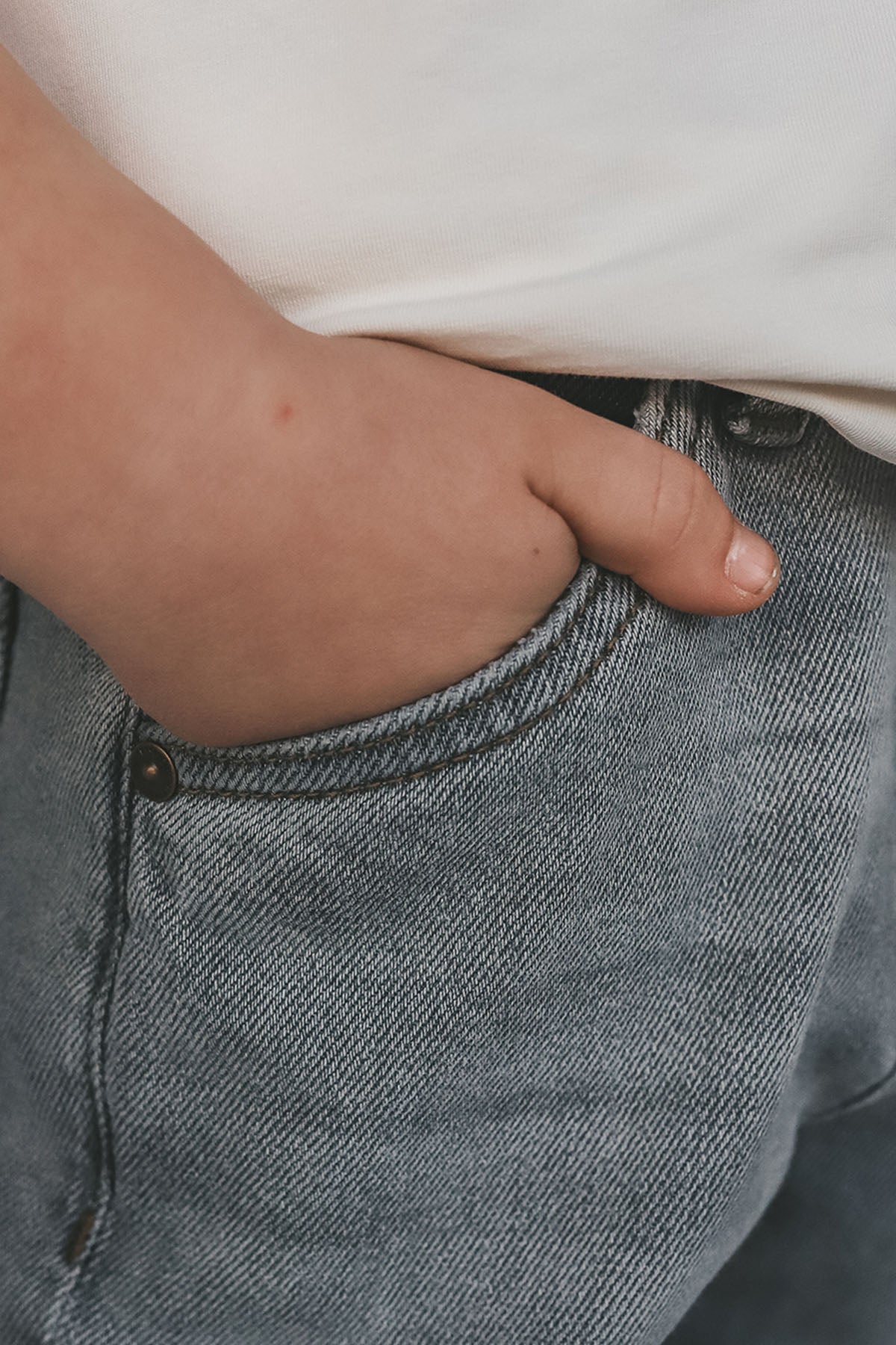 Grey Denim Worker Jeans