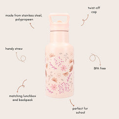 Drinkfles bloemen 350ml Kidzroom