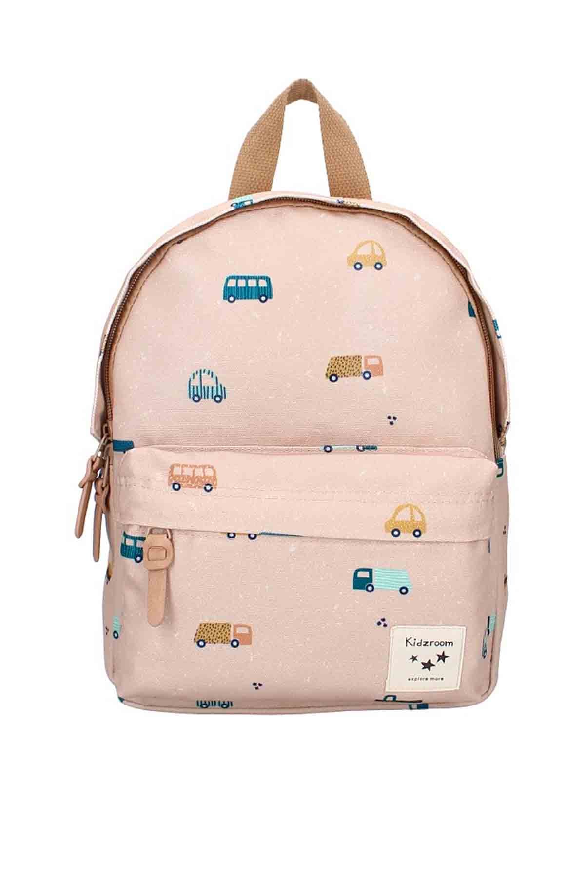 rugzak van Kidzroom. Deze tas heeft een allover print met voertuigen