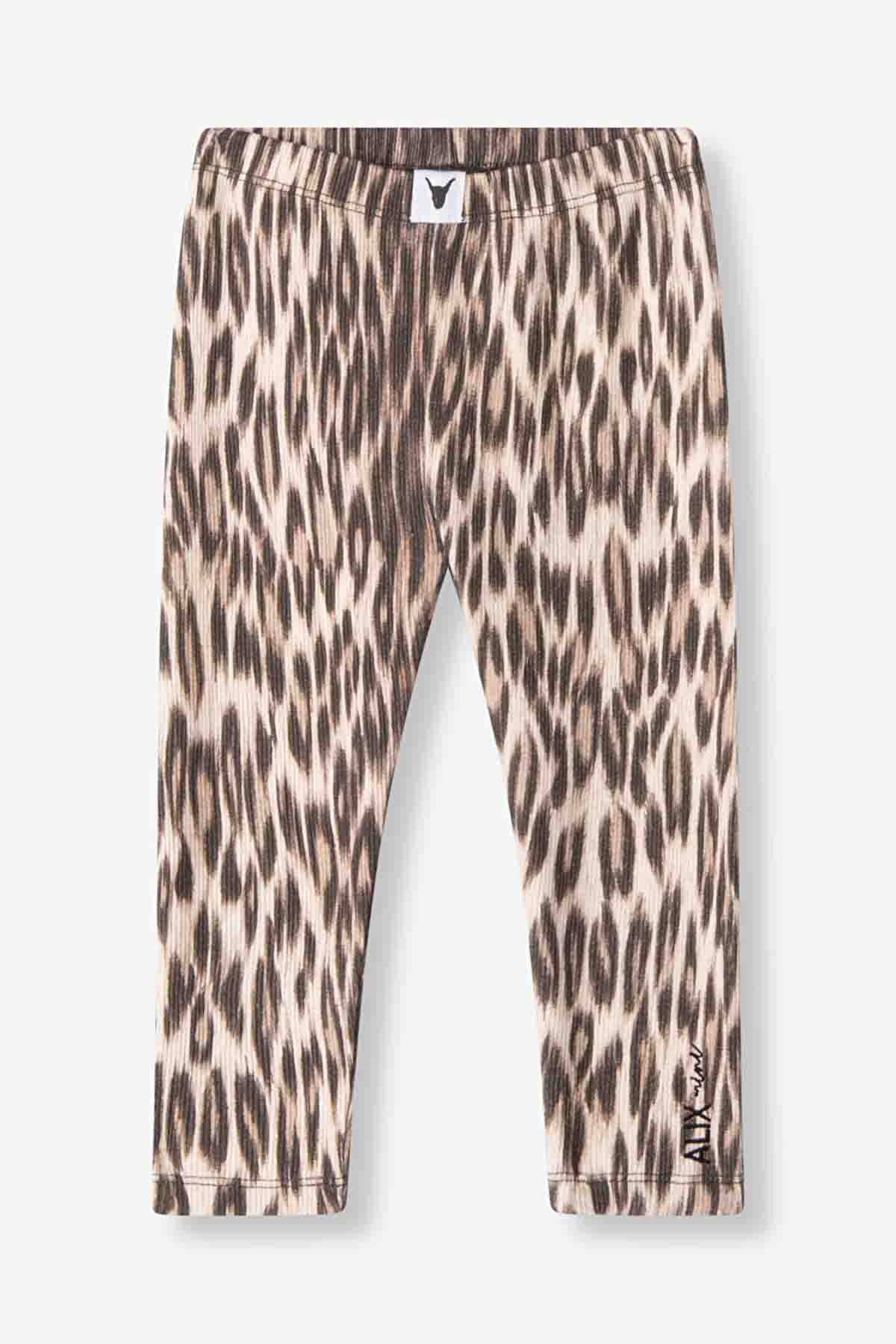 Basic legging, Alix the Label, meisjes kleding ribtricot, all-over dierenprint