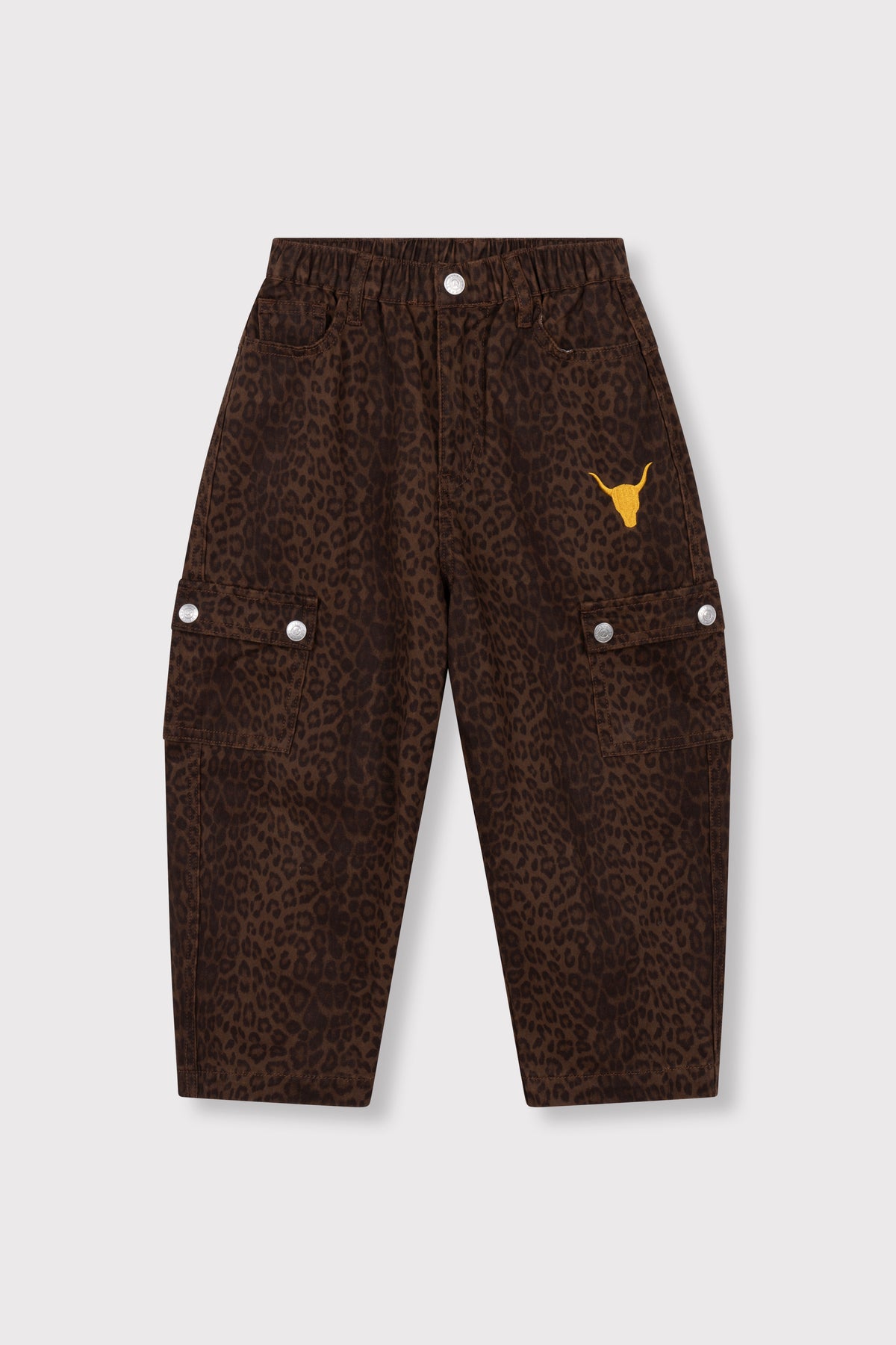 kids woven leopard cargo pants