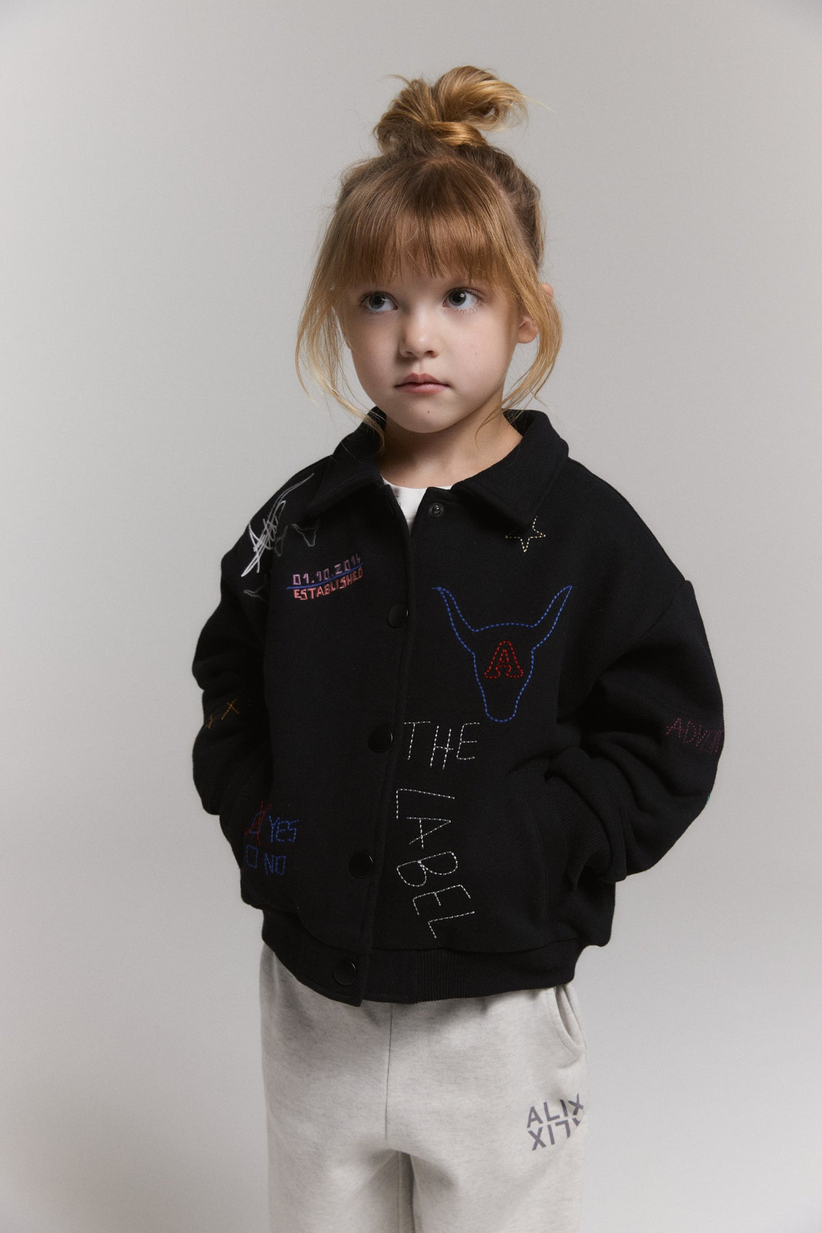 kids knitted patches jacket