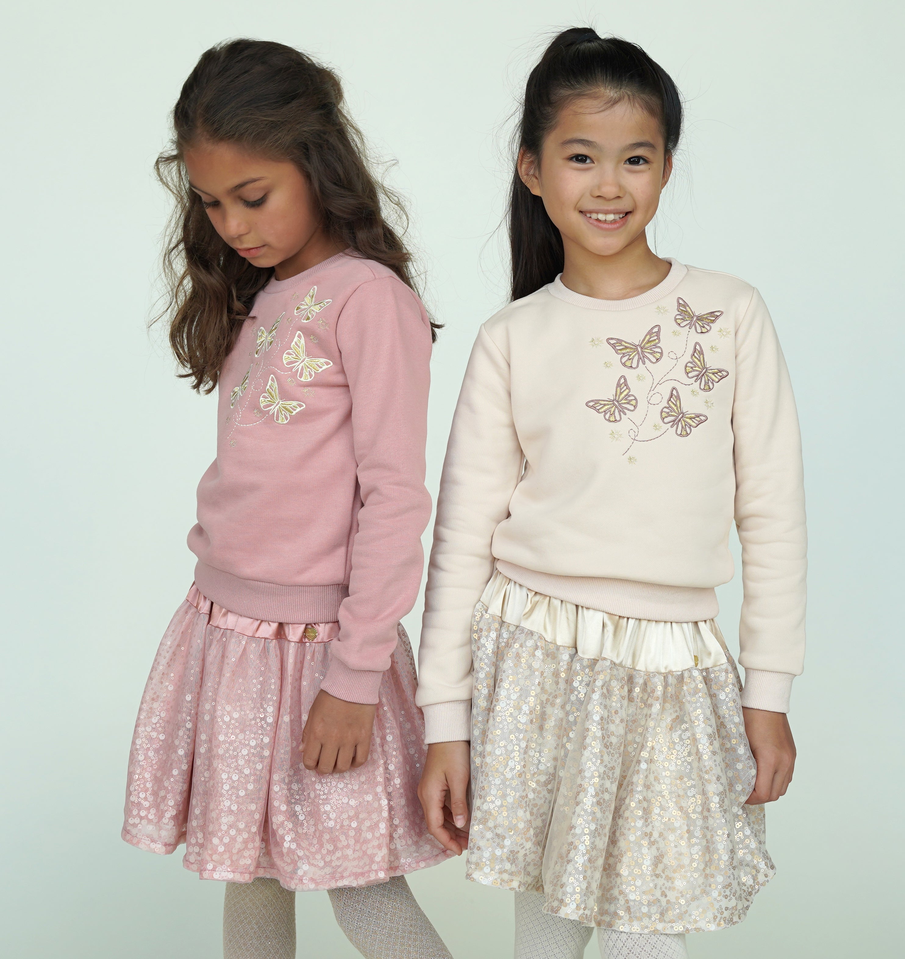 TRUST sequined panel skirt