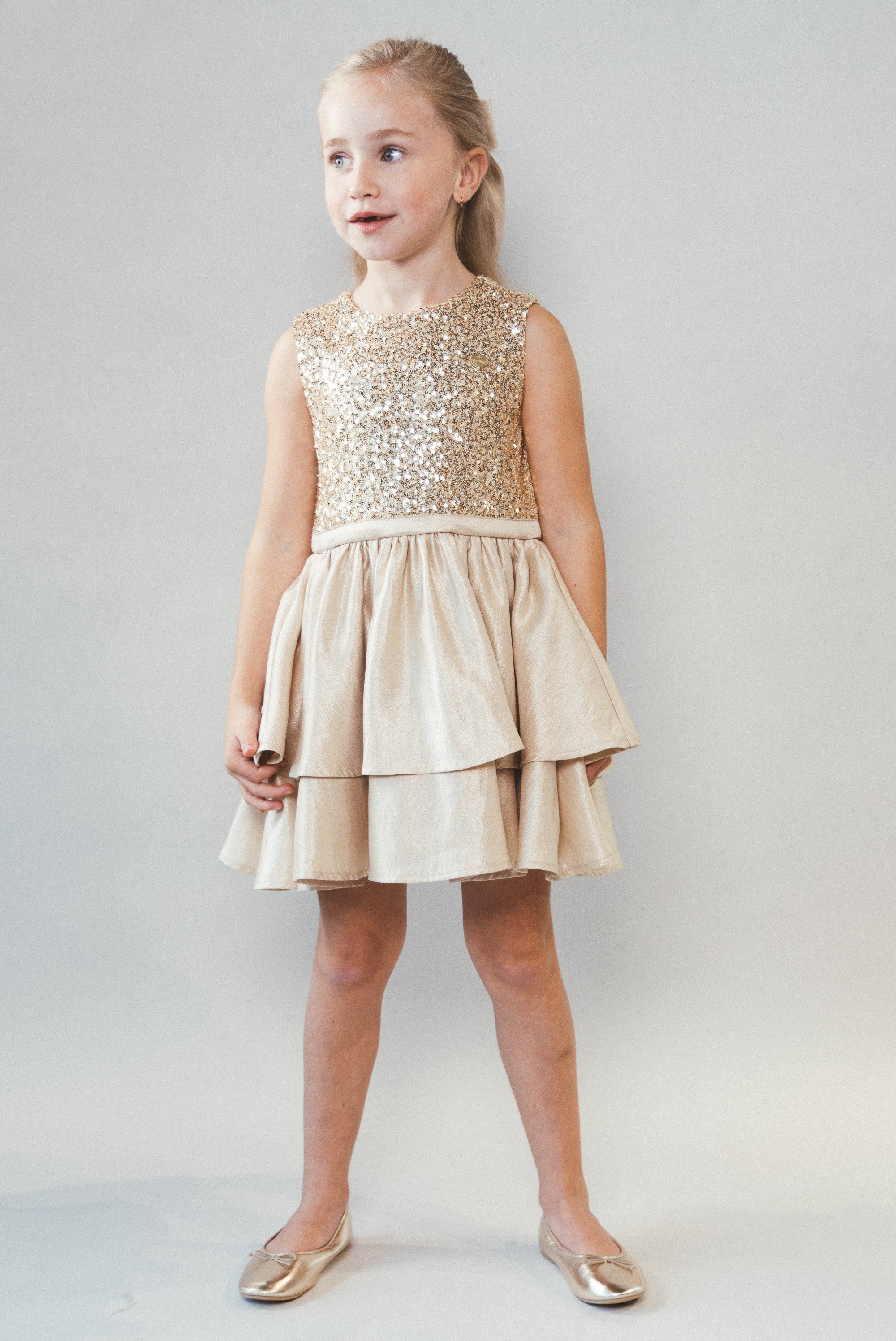 SHINY two-layered skirt dress