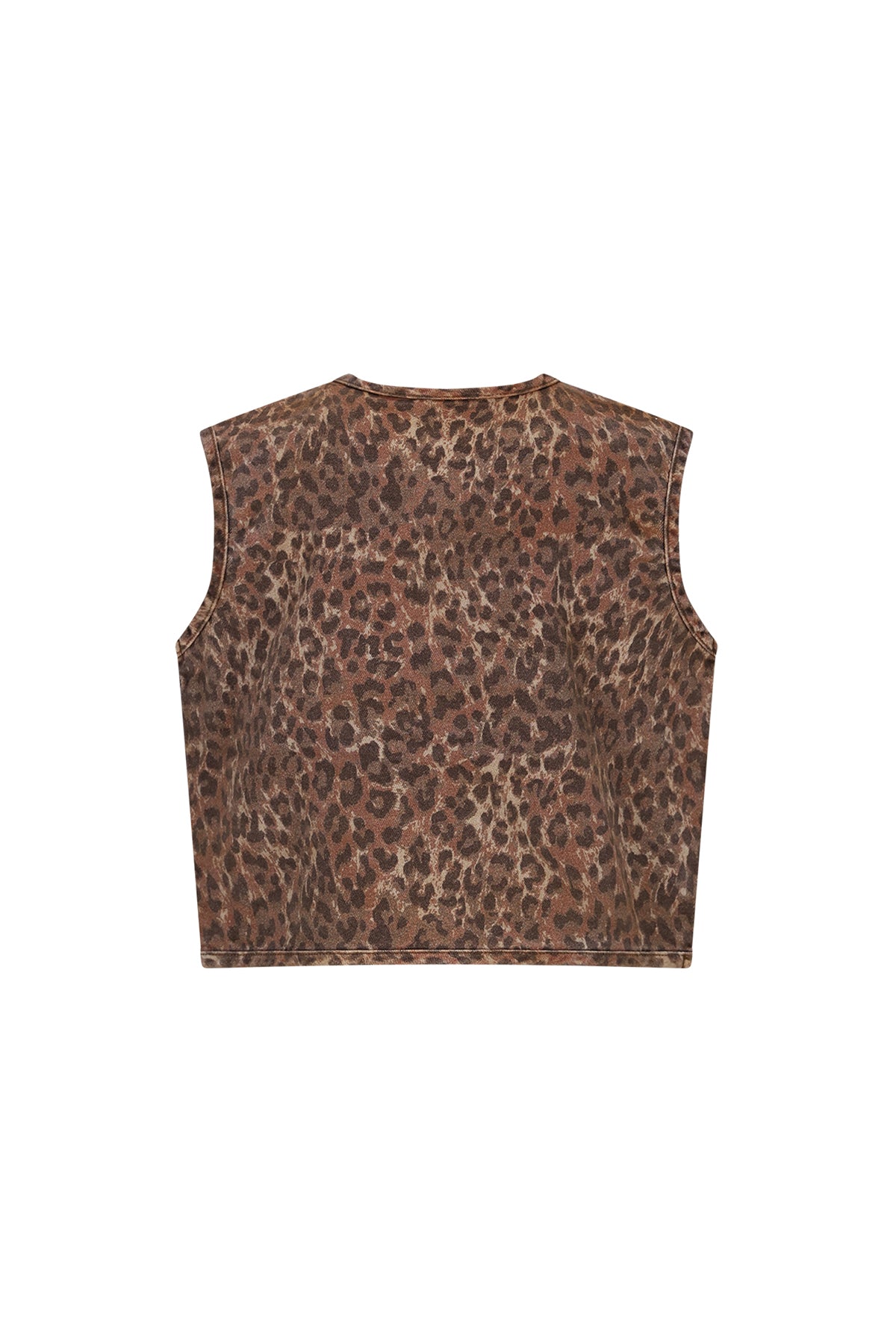 Claes denim leoprd gilet