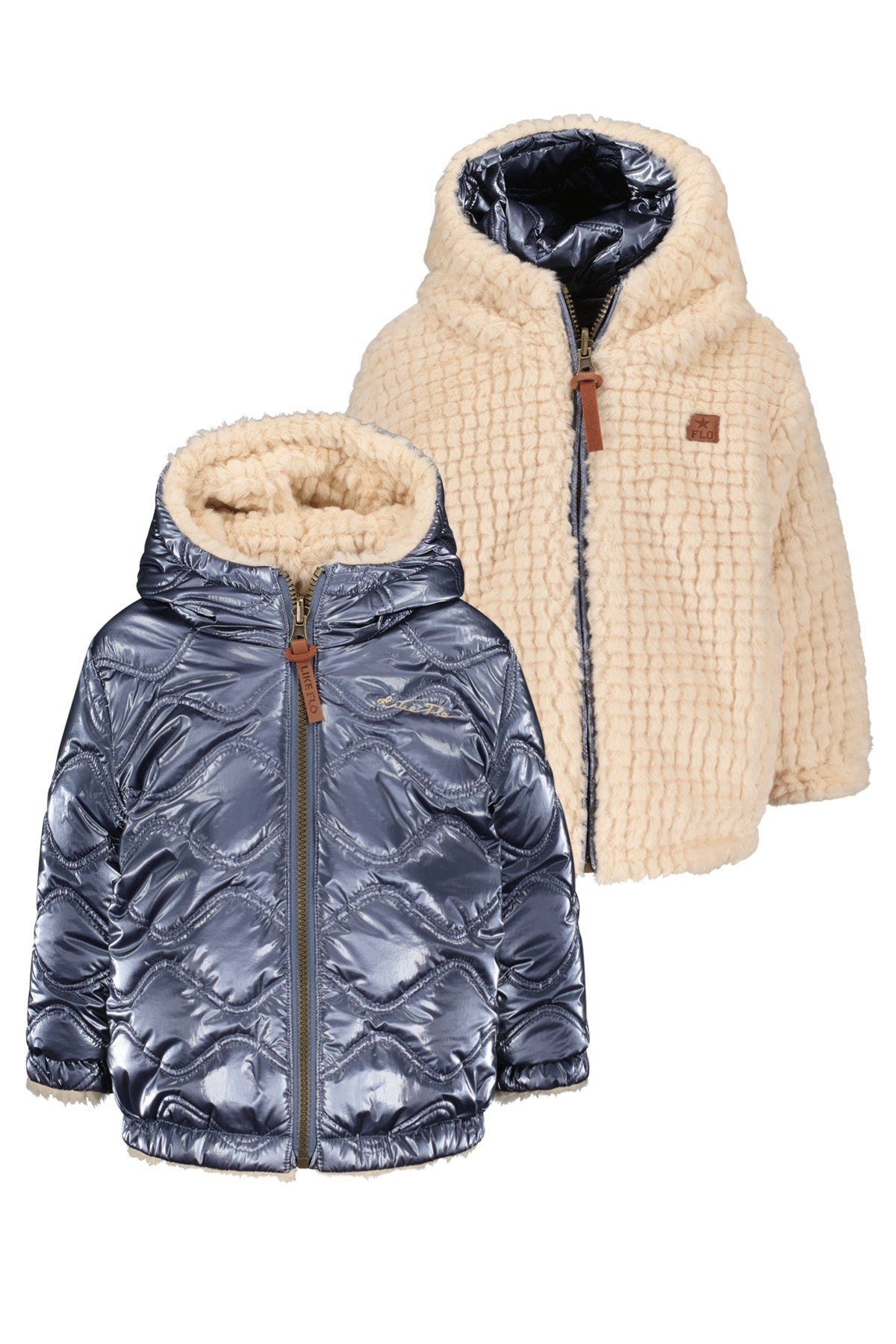 Like Flo reversible winterjas, aan twee kanten te dragen, babykleding, blauw