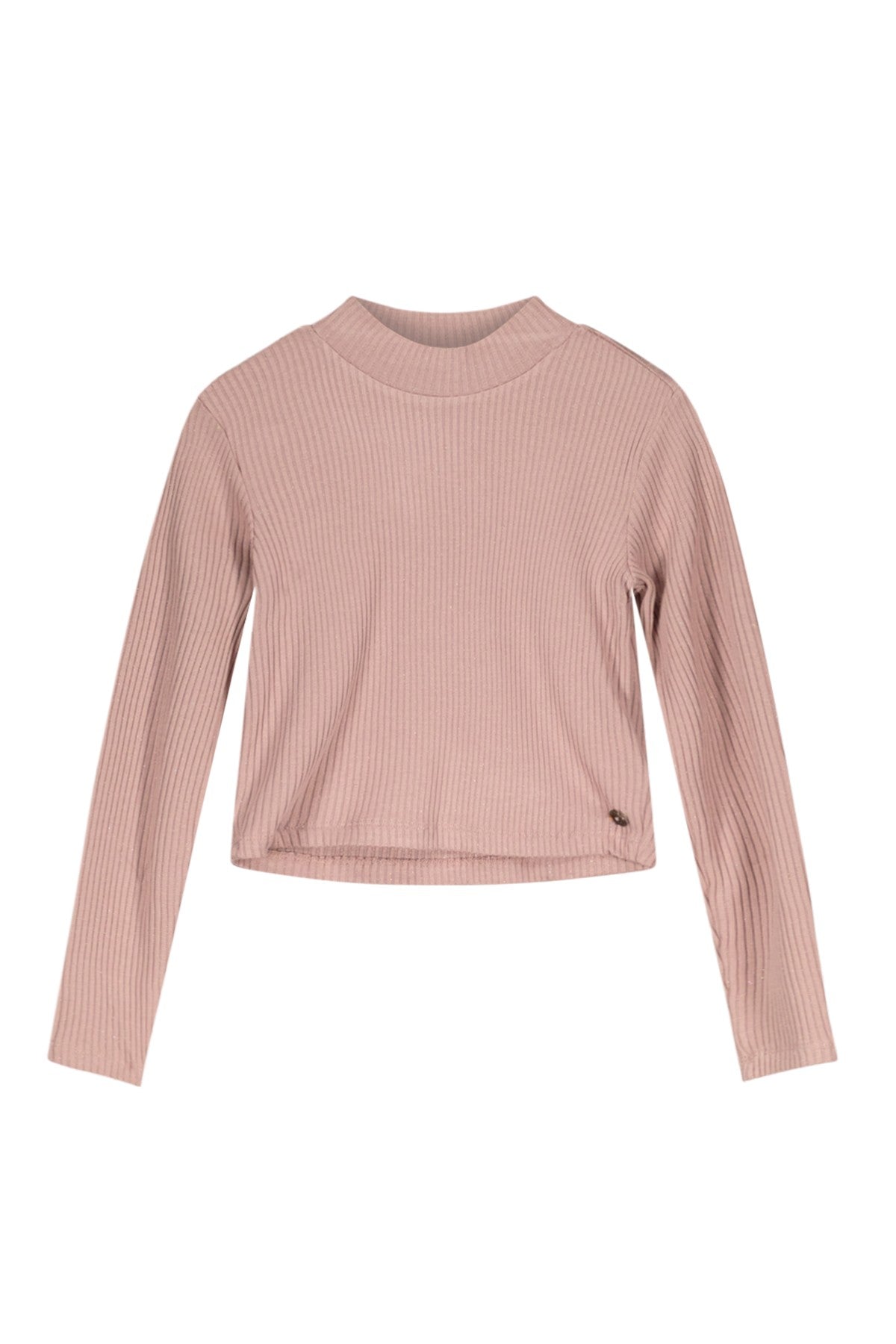 Lange mouwen rib top van Like Flo Teens met subtiele glitter, meisjes kleding, Ko&Flo