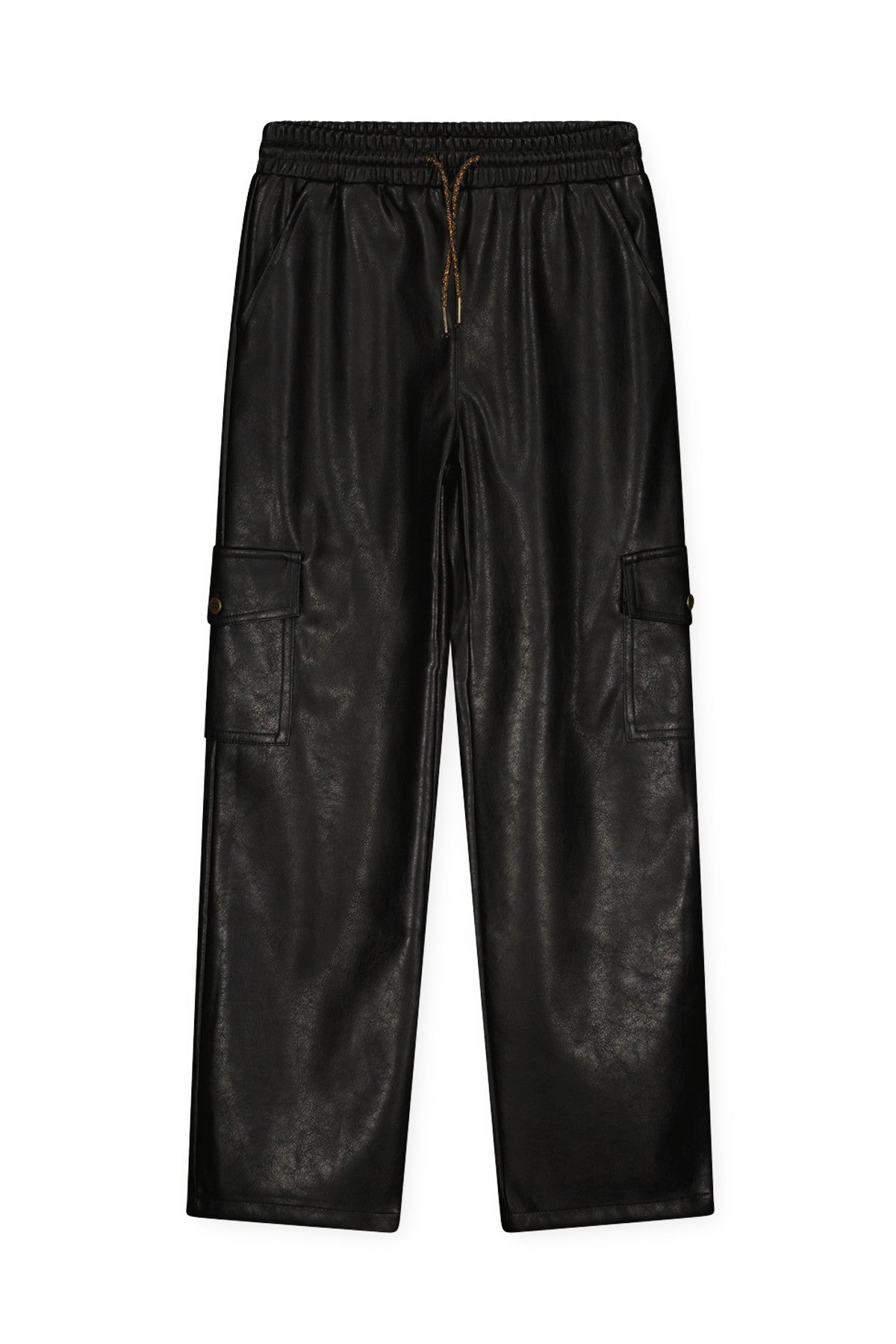 Like Flo Young cargo imitatie leather lange broek met zakken aan de zijkant.