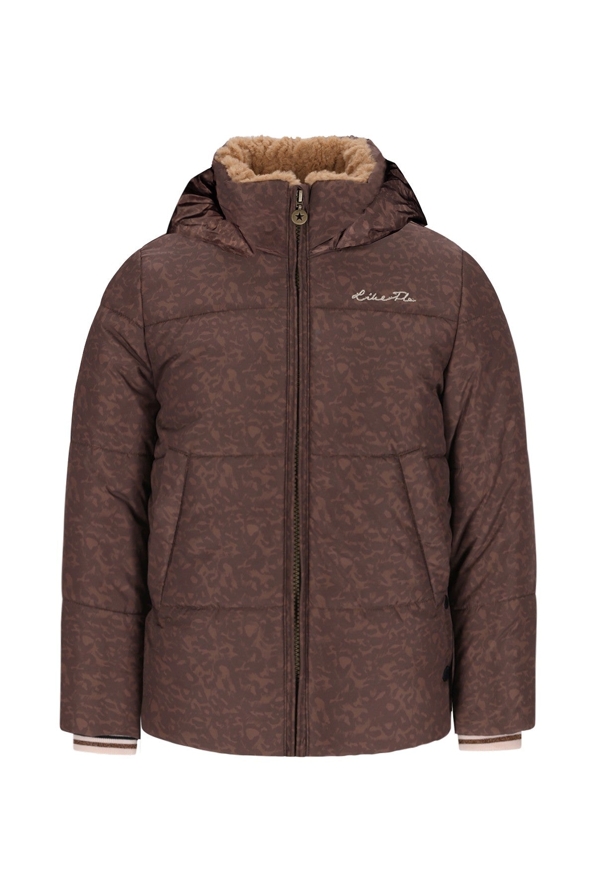 Aelin Flo girls short fancy hooded jacket panther