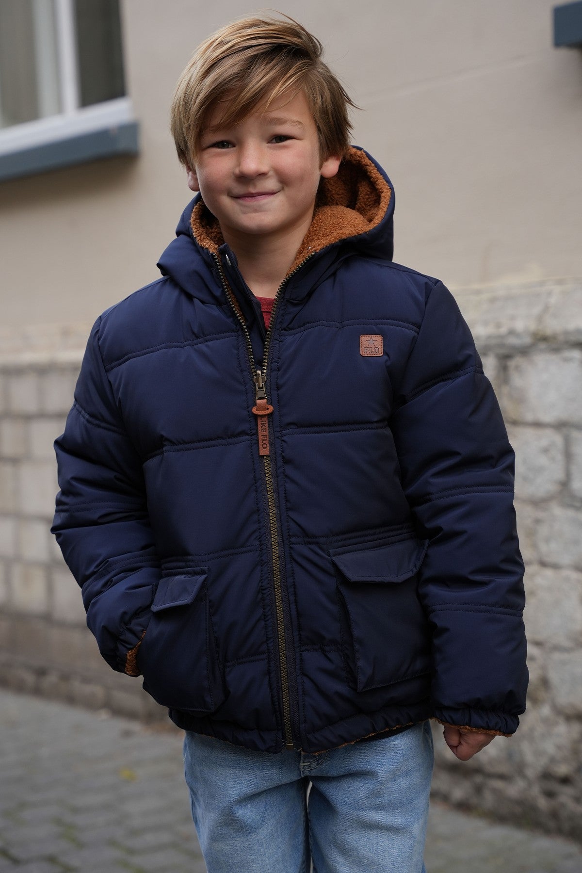 Albon Flo boys reversible hooded jacket