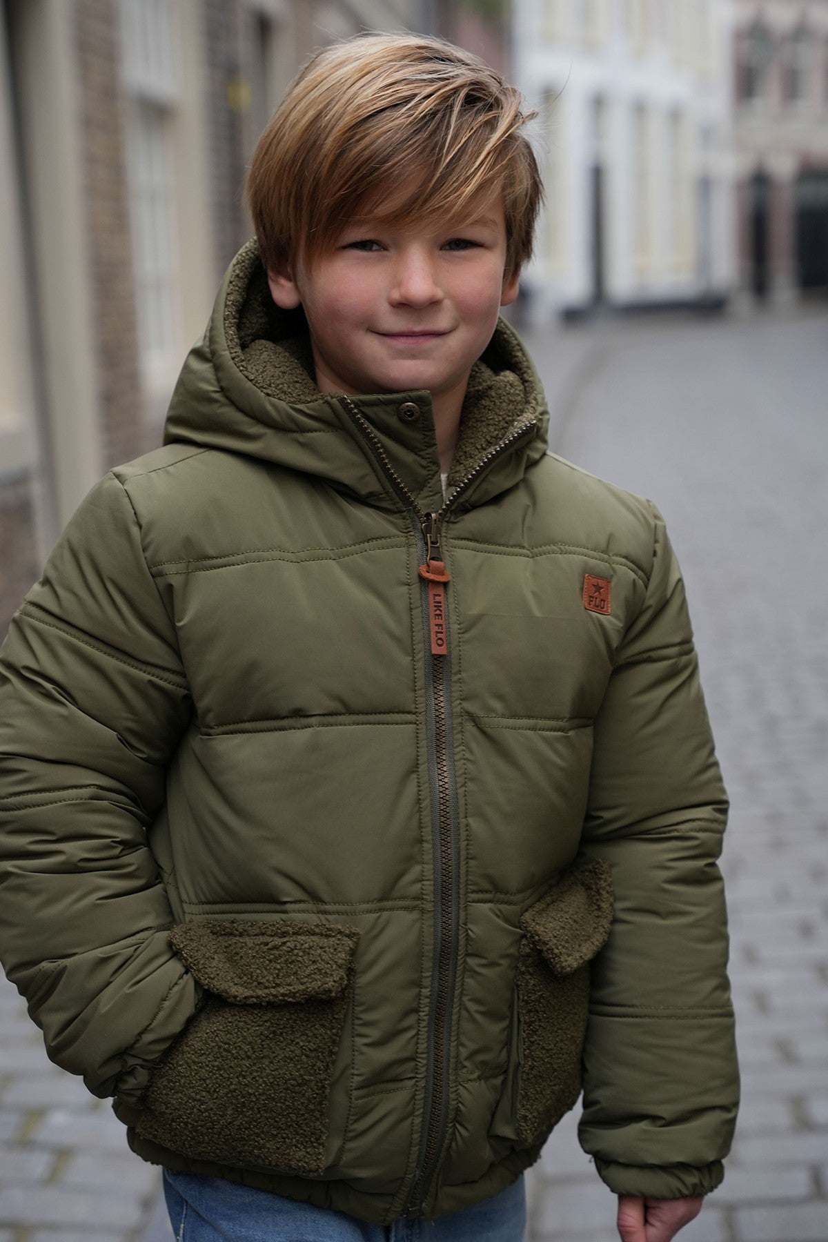 Albon Flo boys reversible hooded jacket