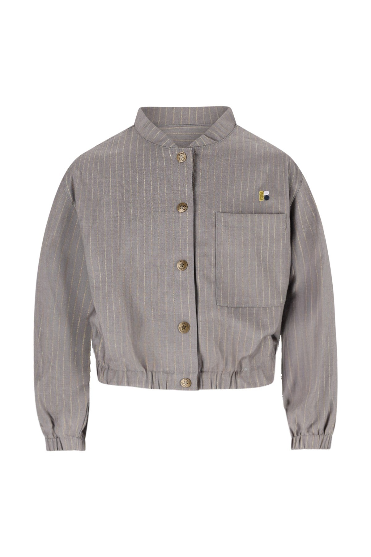 Chilly Flo young pinstripe blouse with pressbutton closure grey