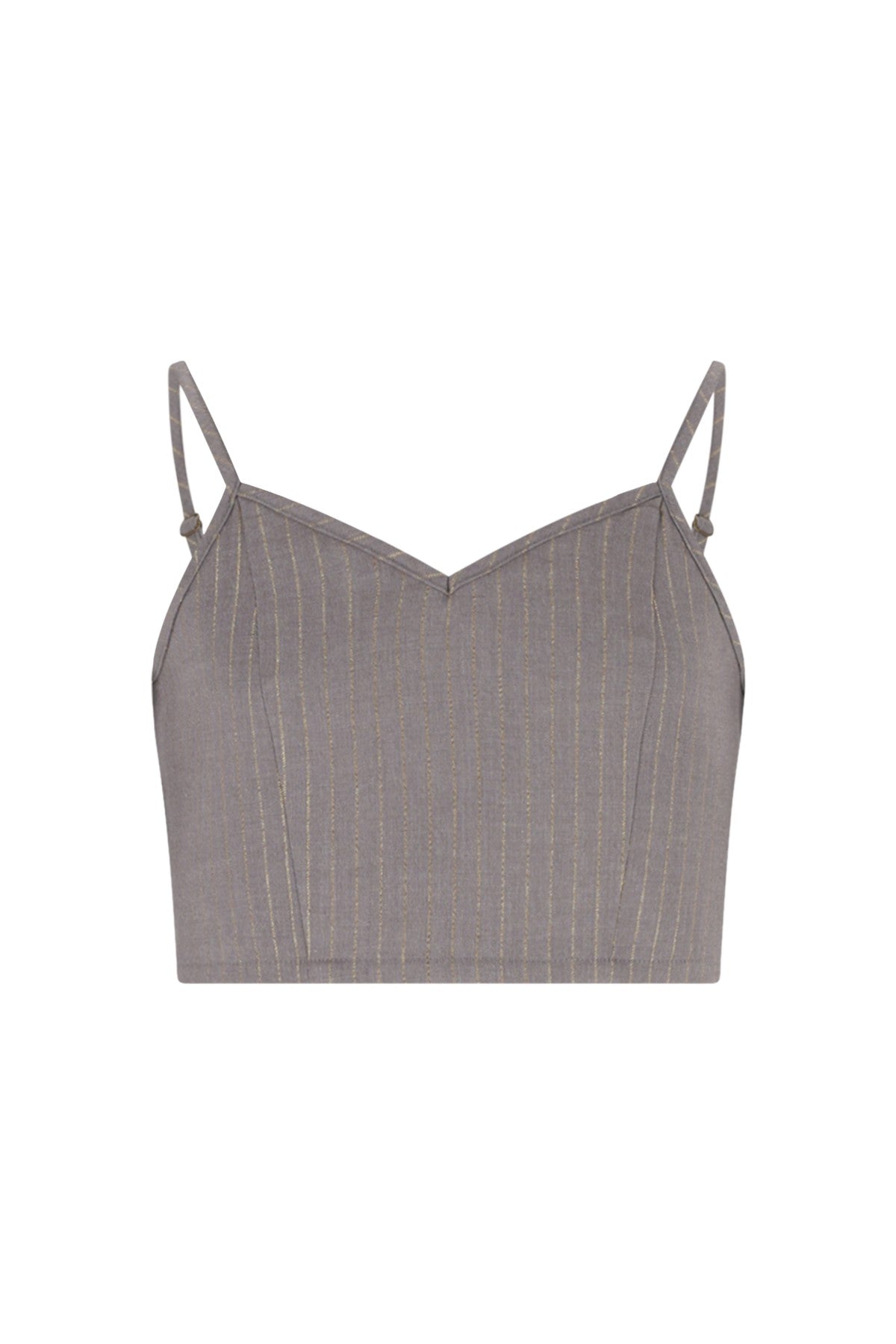 Emille Flo young cropped stripe top grey