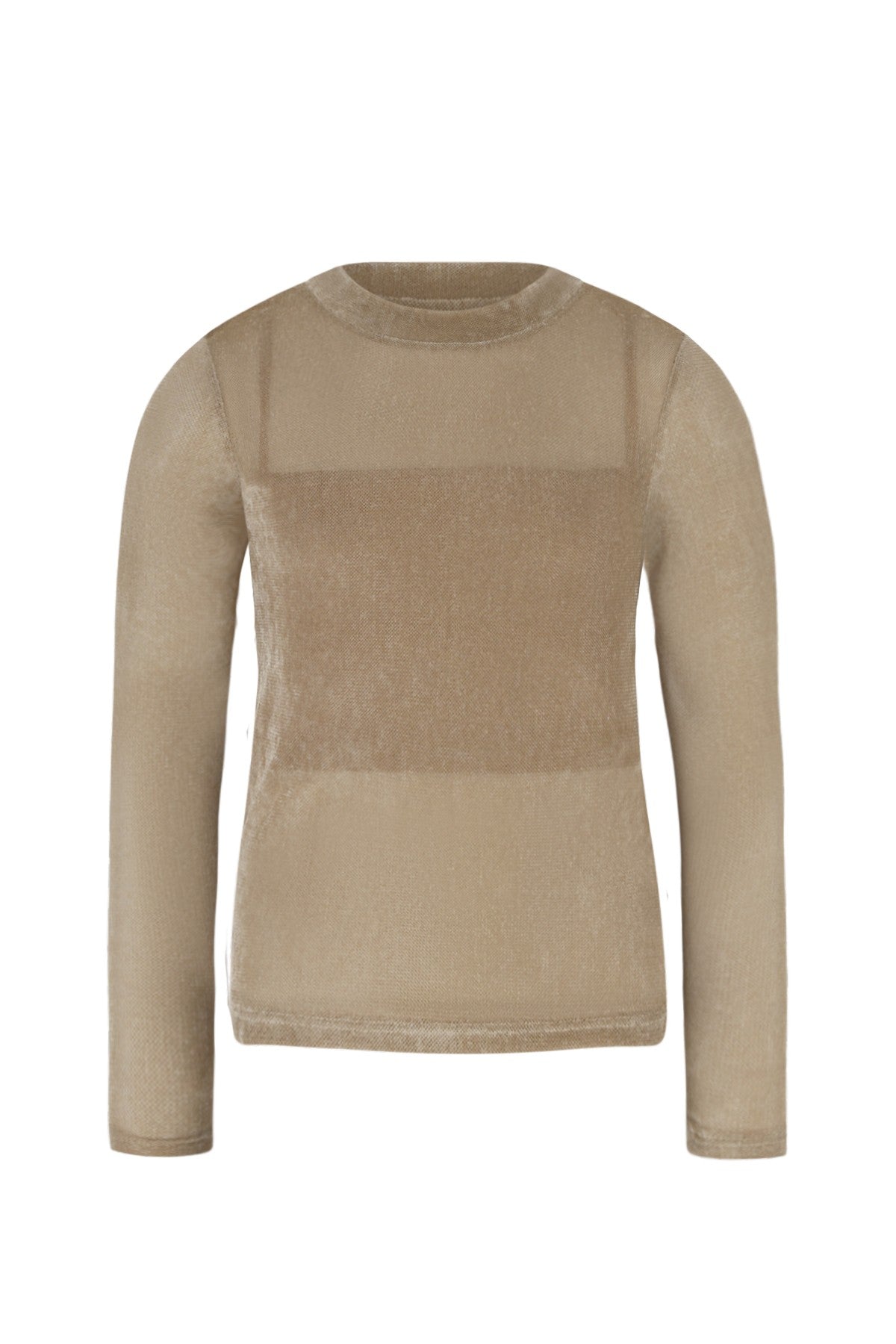 Elina Flo young velvet mesh top with lining kahki