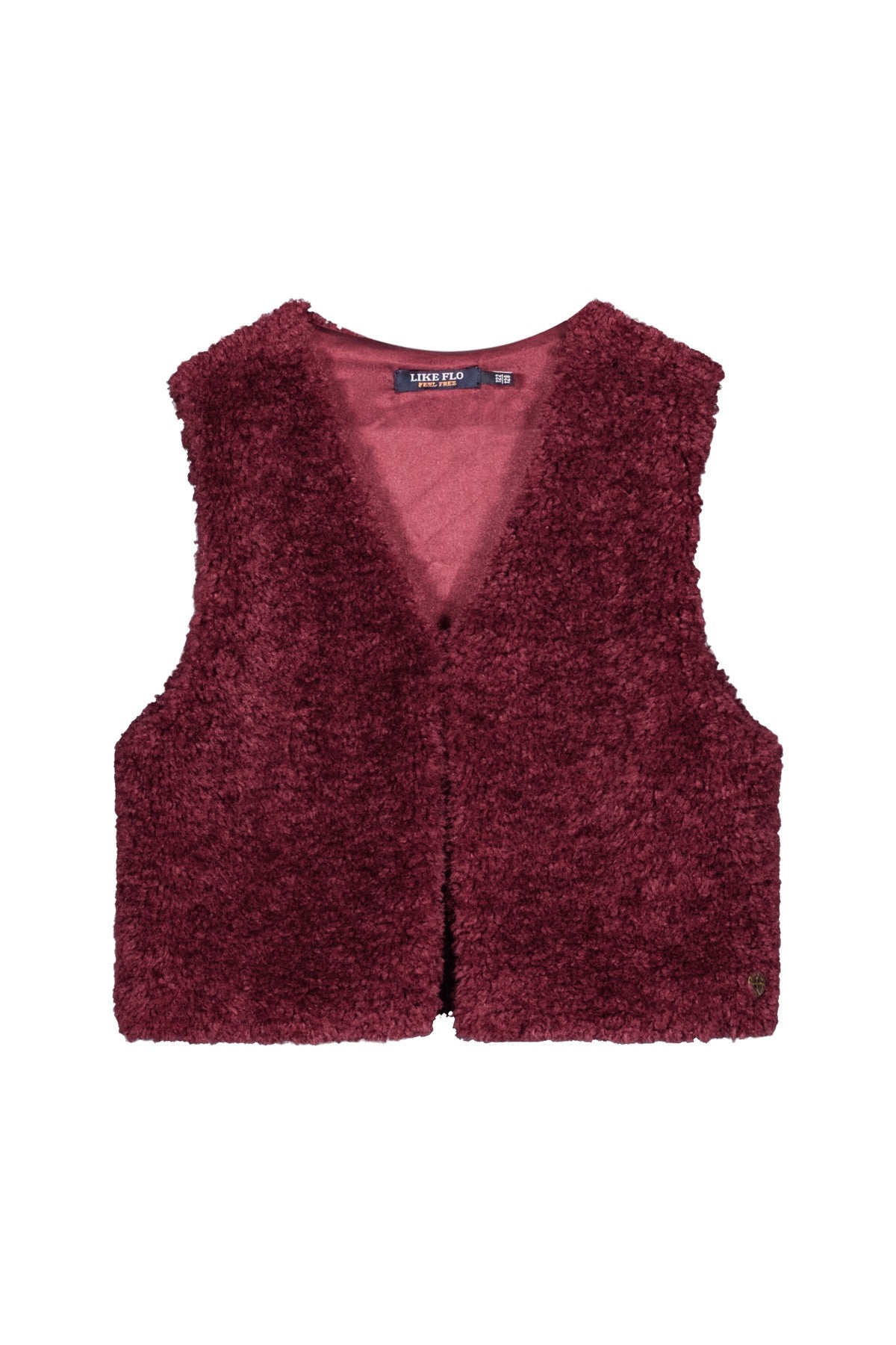 Diam Flo girls faux fur gilet cherry