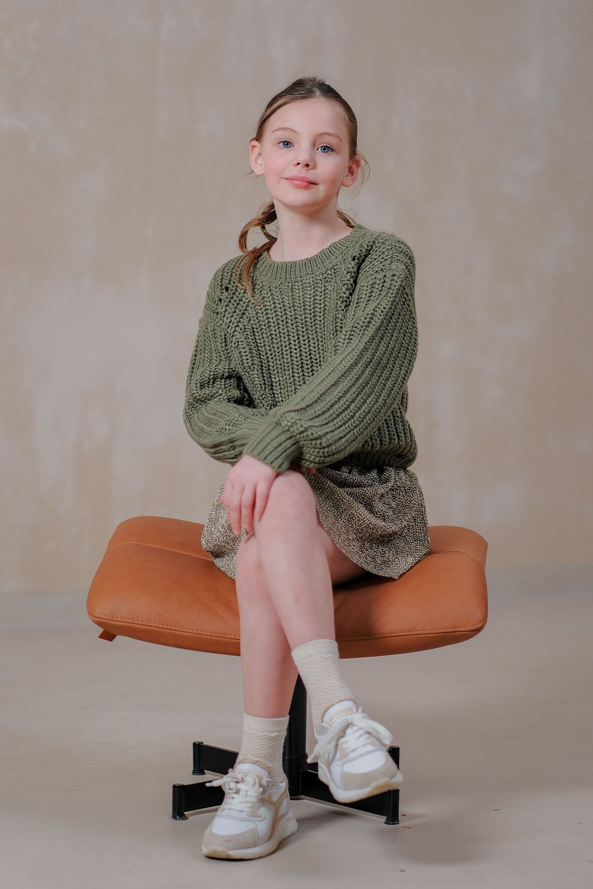 Djuna Flo girls heavy knit army