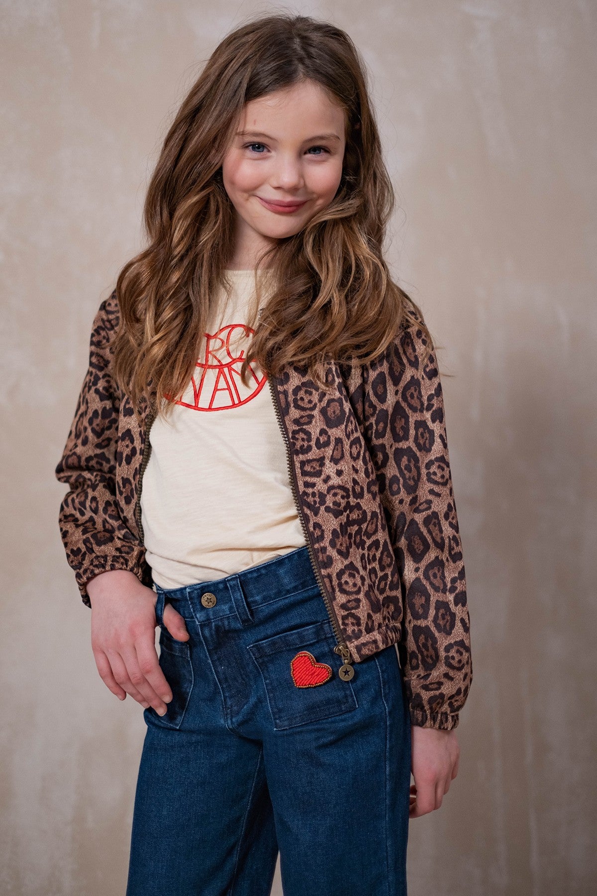 Diala Flo girls AOP cardigan with zipper closure