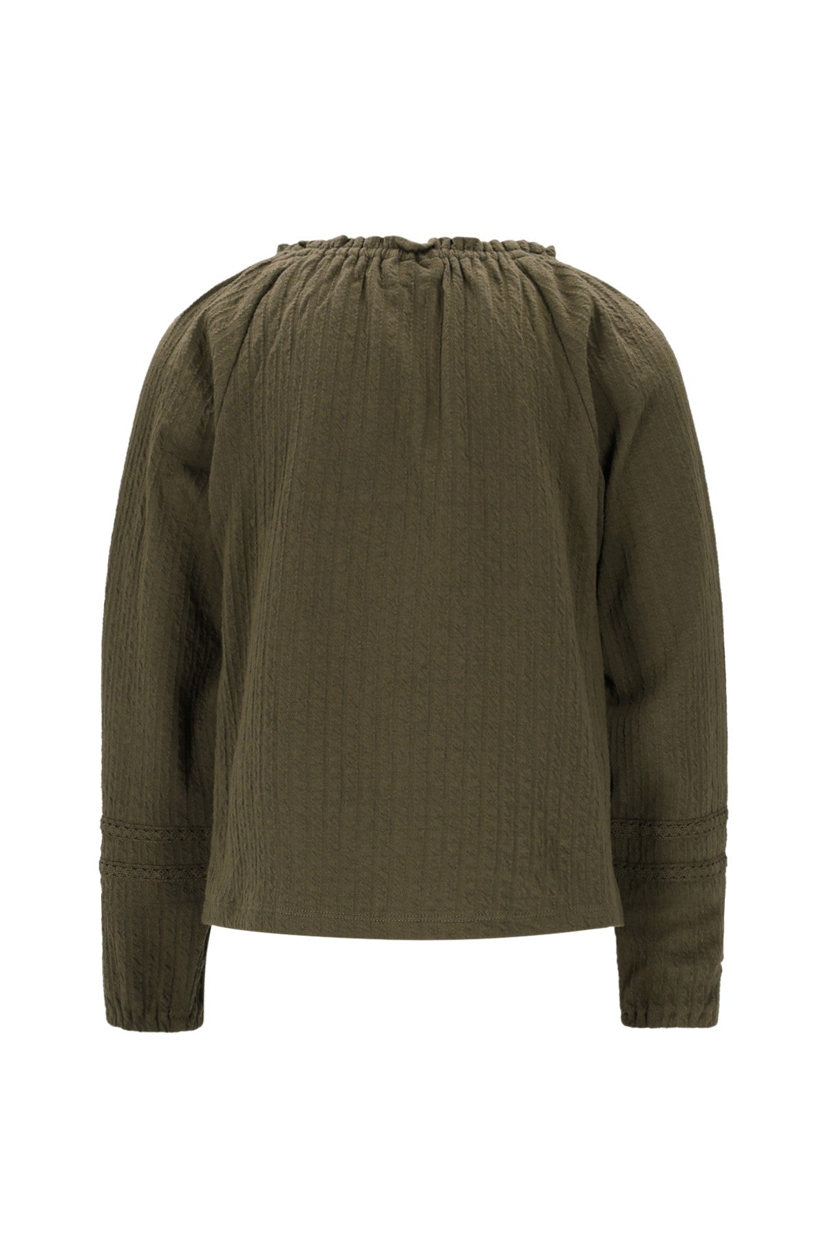 Eli Flo girls jacquard jersey blouse army