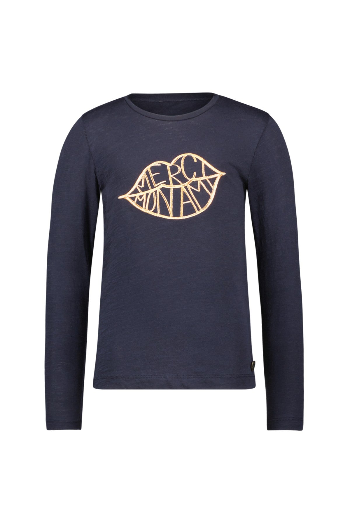 Emy Flo girls jersey ls shirt with artwork navy