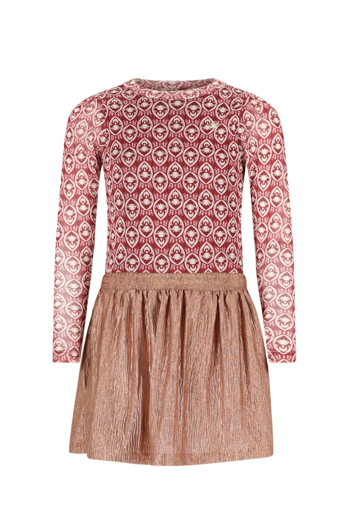 Mira Flo girls mesh top with metallic skirt