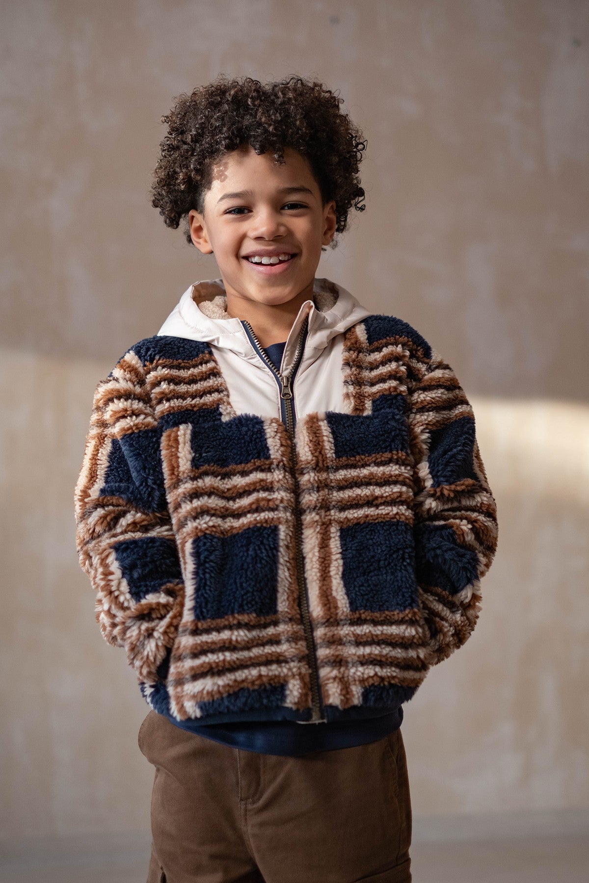 Dillan Flo boys teddy hooded cardigan