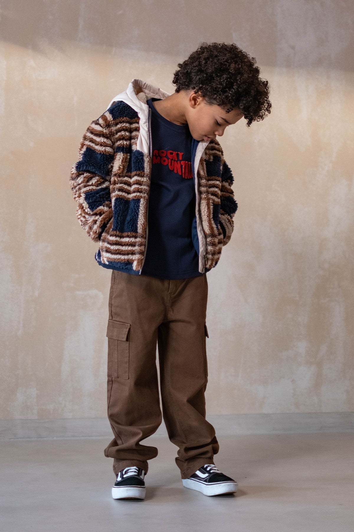 Frankys Flo boys twill cargo pants cinnamon