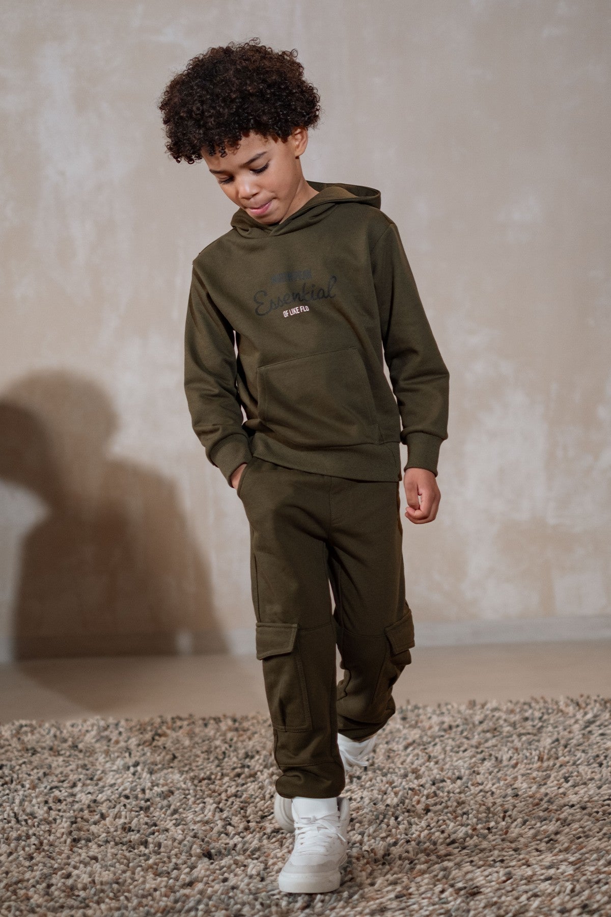 Feddes Flo boys cargo sweatpants army