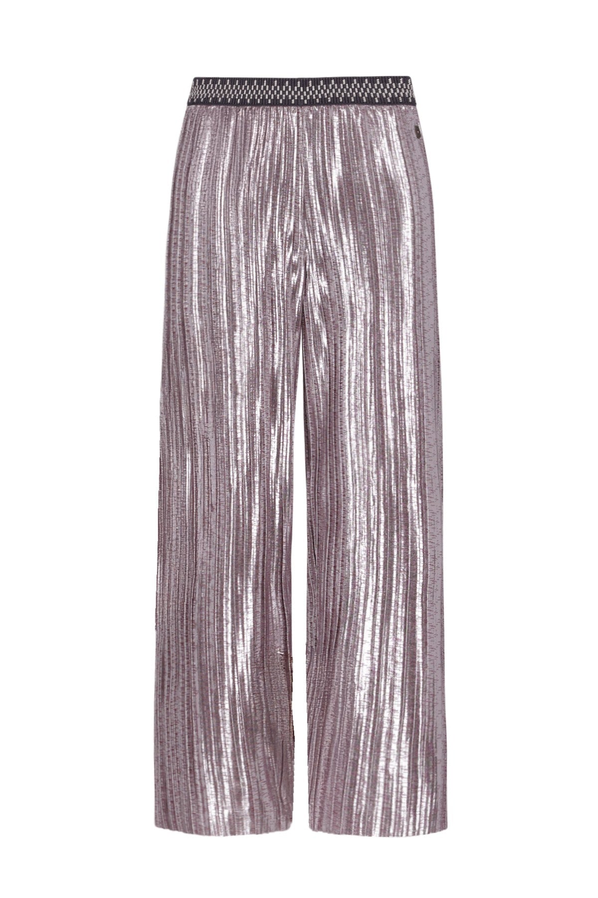 Folly Flo girls plissé glitter pant Silver