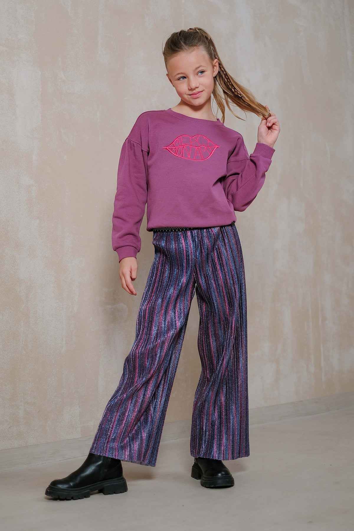 Folly Flo girls plissé glitter pant Multi