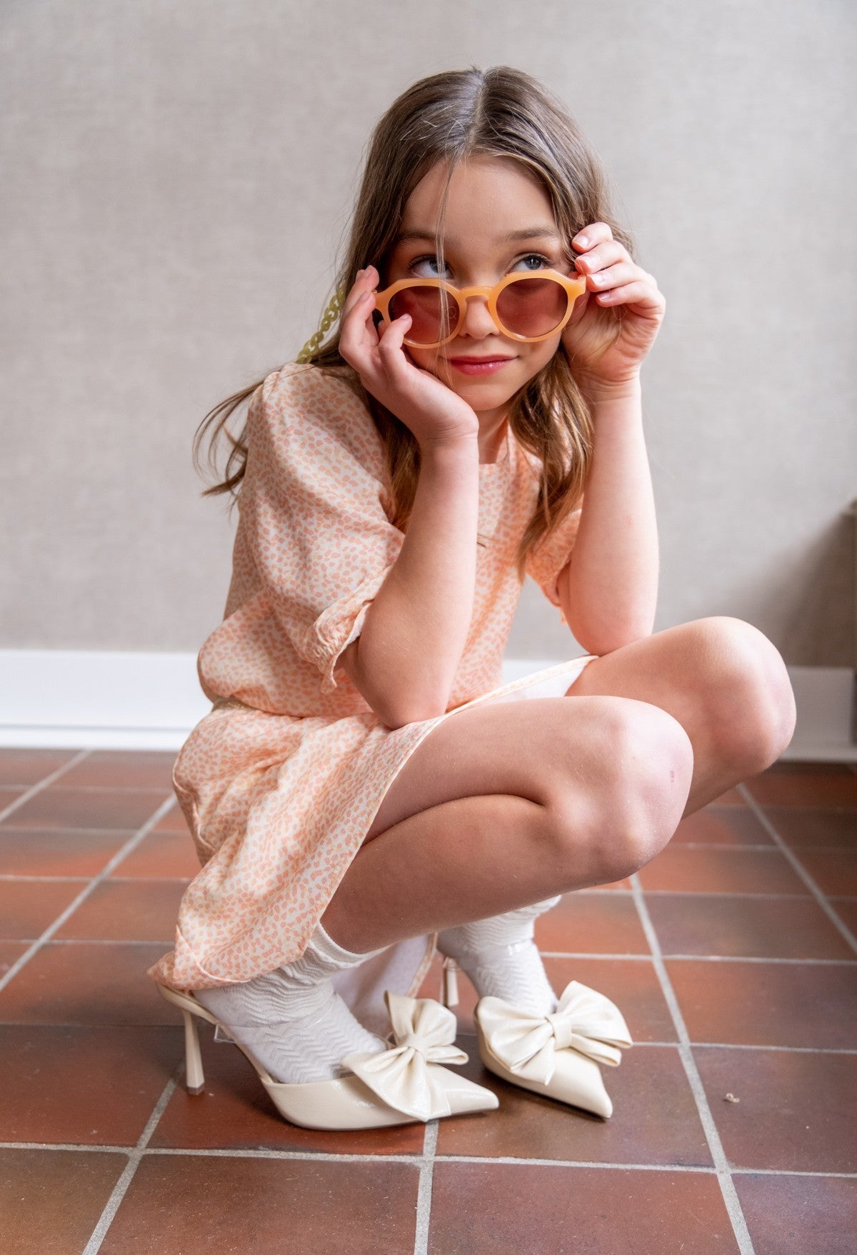 Elva Flo girls blouse with 3/4 sleeves