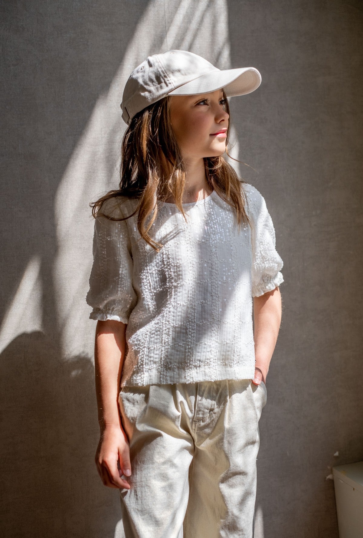 Elva Flo girls blouse with 3/4 sleeves