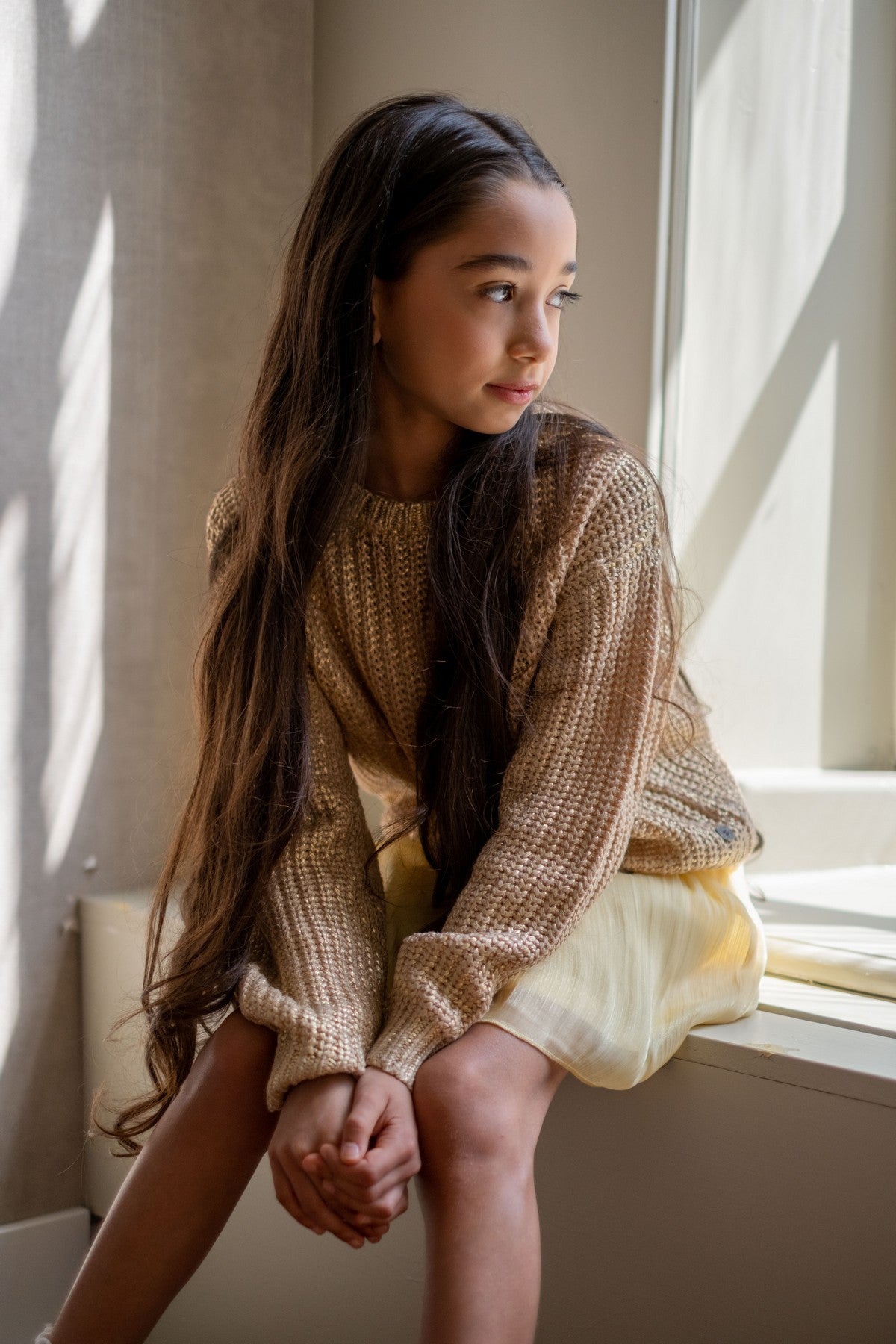 Djuna Flo girls heavy coated knit