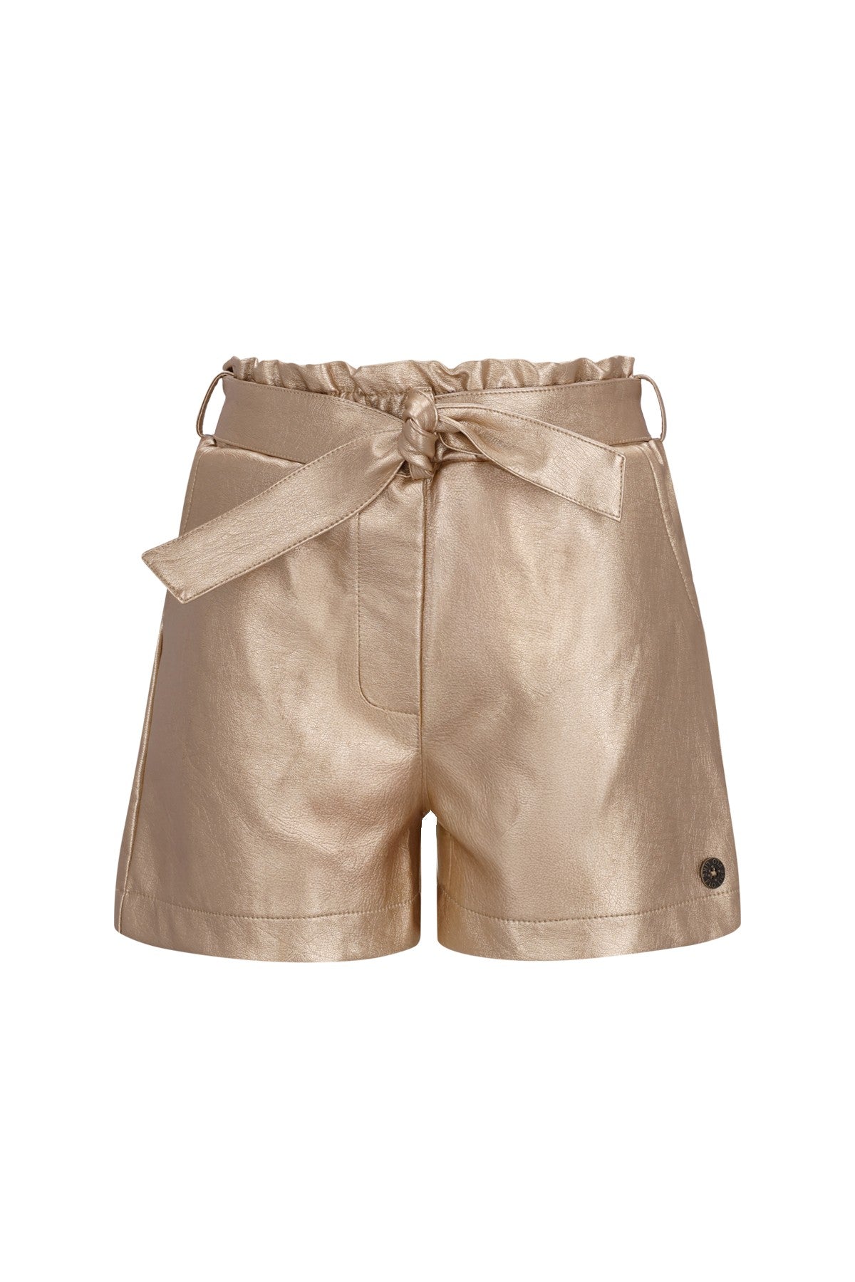 Fay-Linn Flo girls fake leather short with shell belt