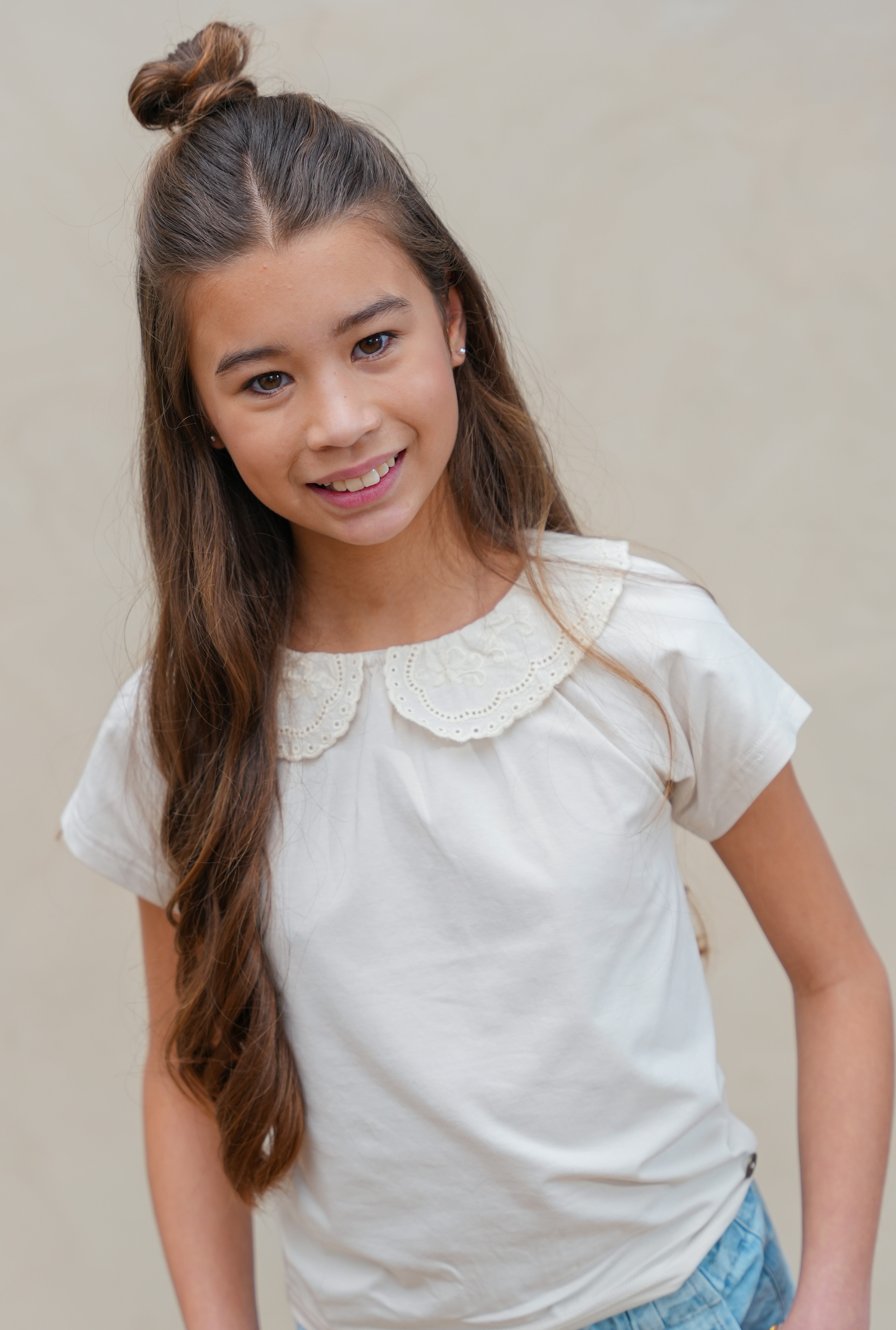 Elva Flo girls slub jersey tee with collar