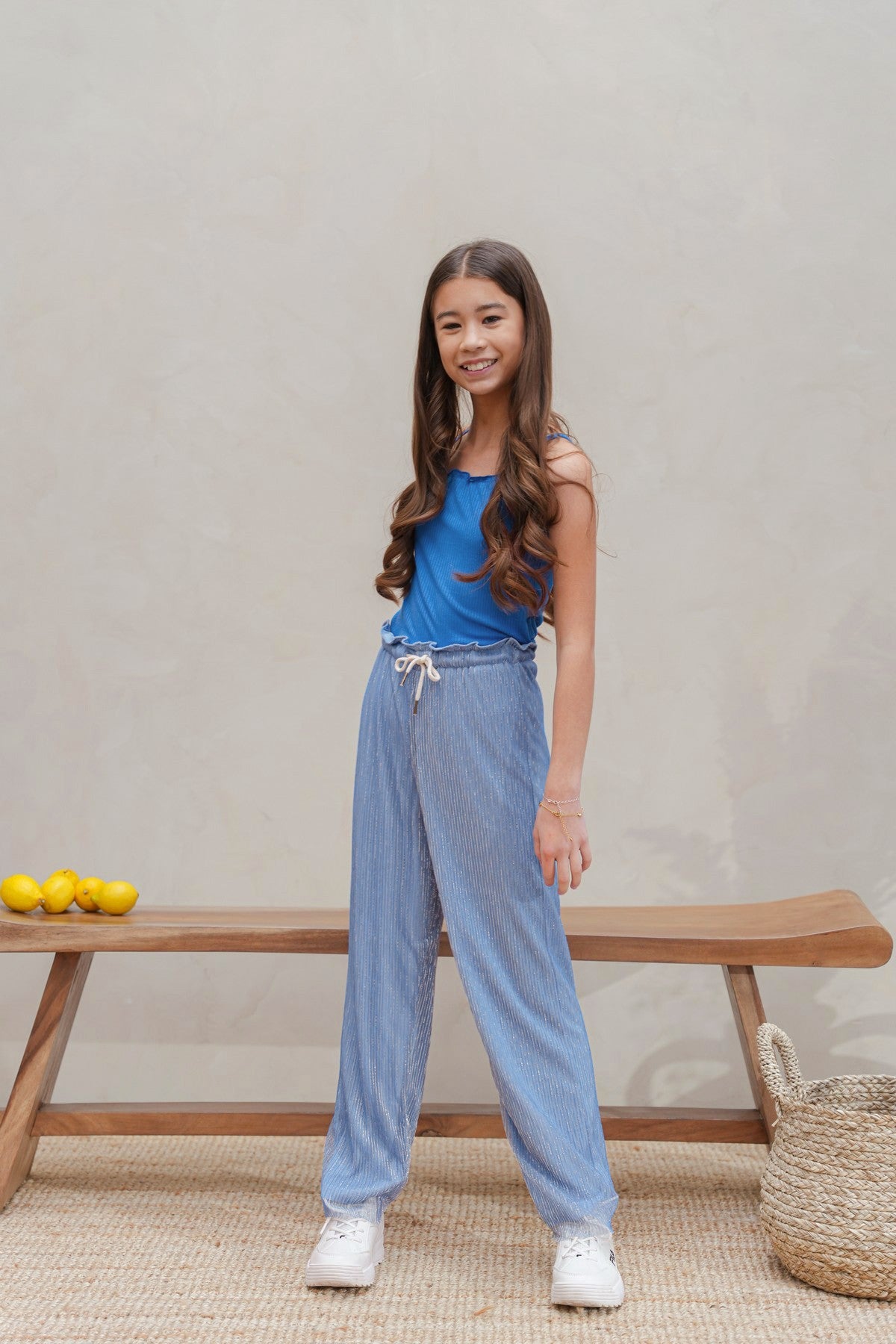 Evina Flo girls solid rib singlet