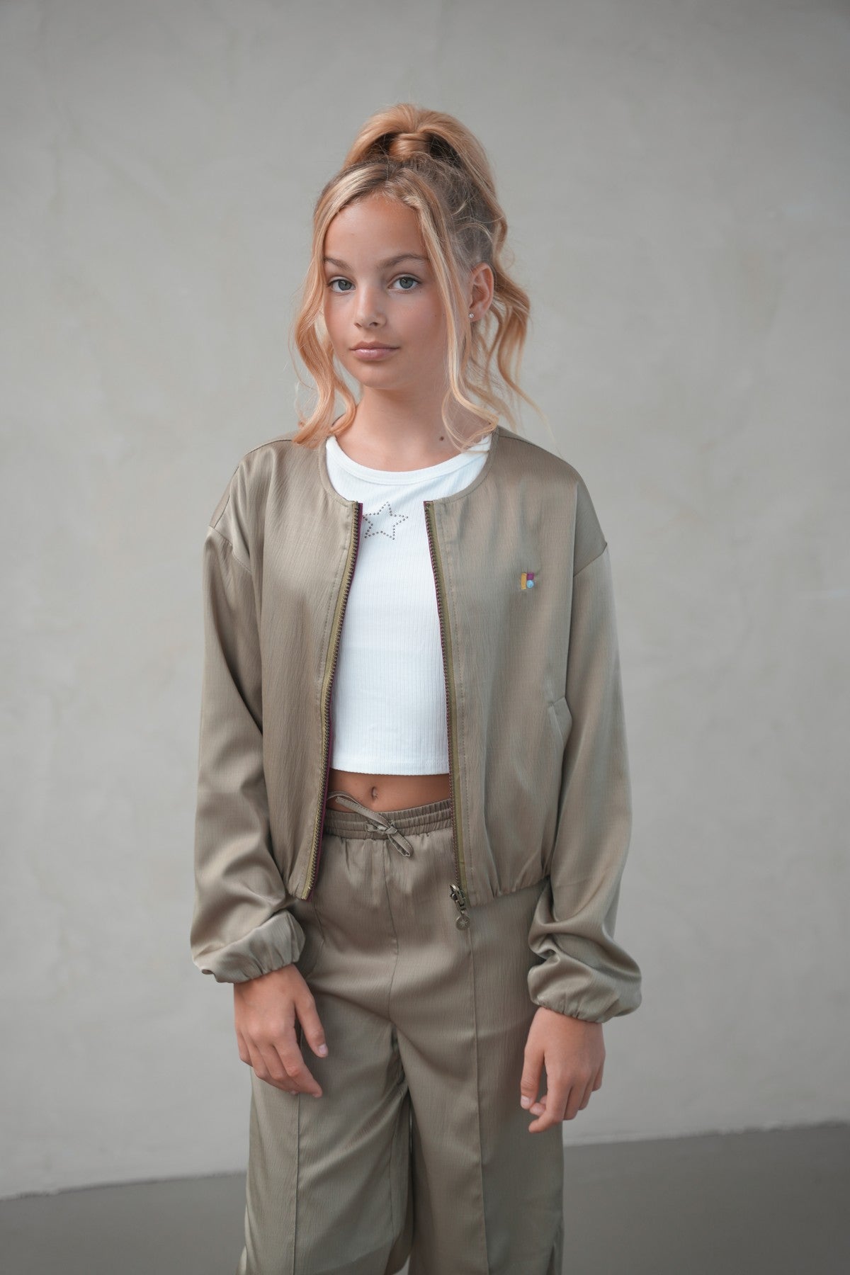 Liza Flo young satin reversible bomber
