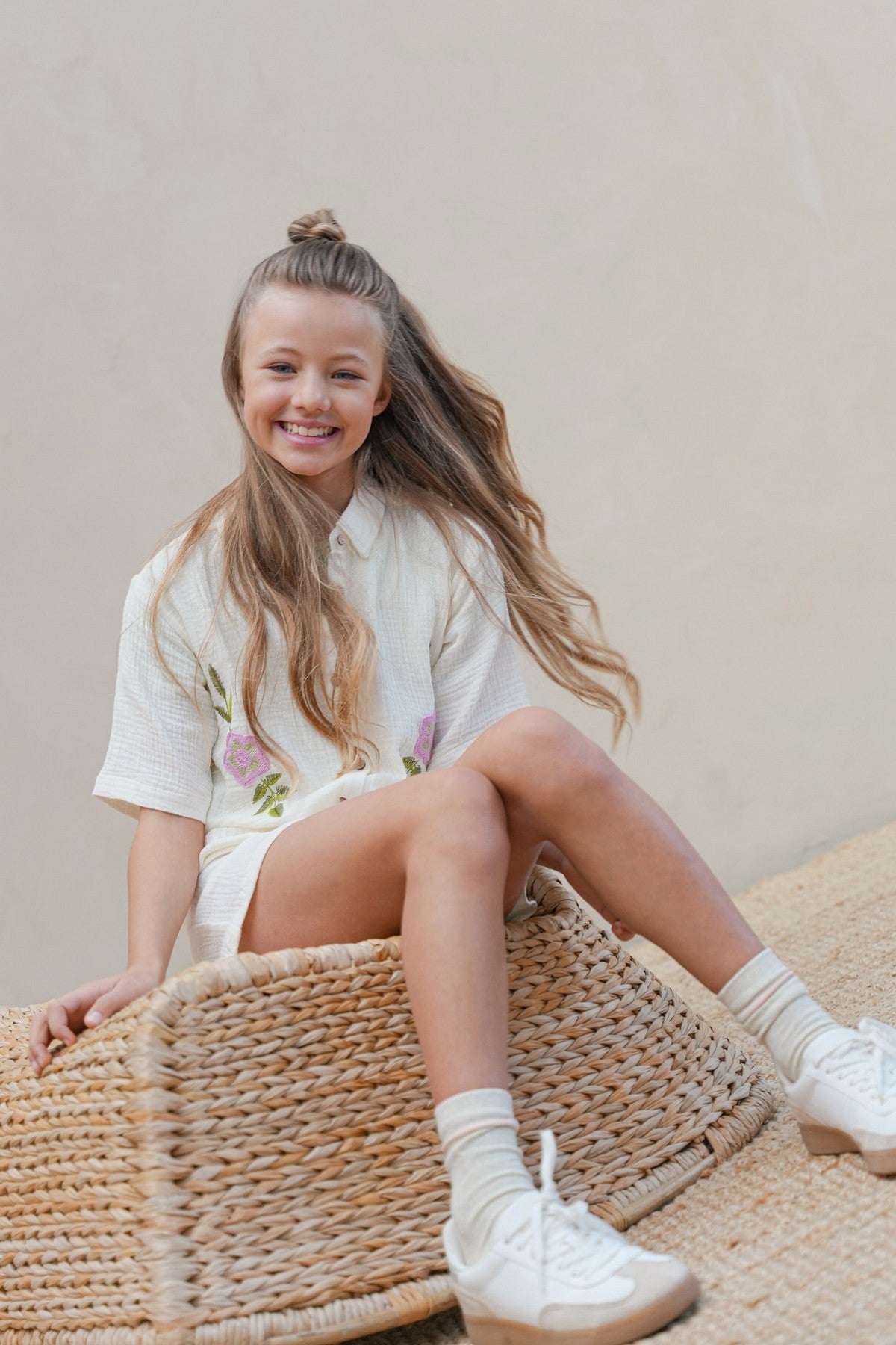 Cecile Flo girls knotted oversized blouse