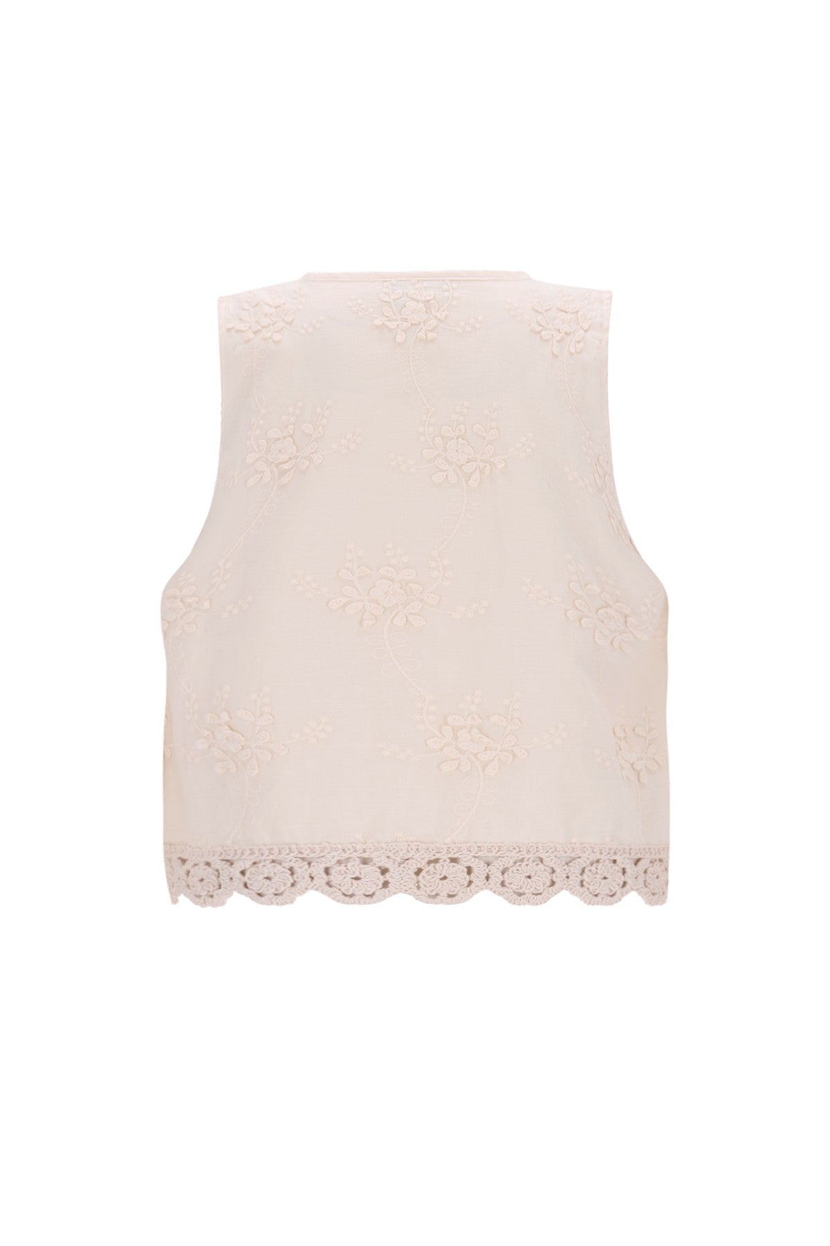 Dafne Flo girls 3D leaf embroidery gilet