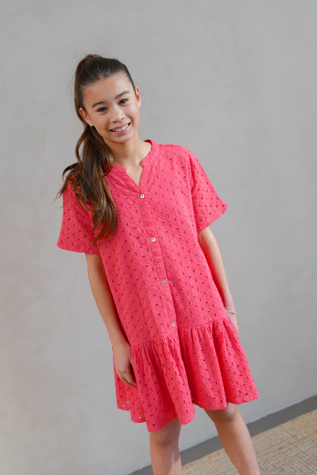 Mace Flo girls broderie anglaise dress