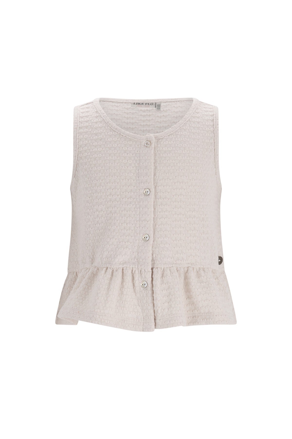 Eleah Flo girls knitted peplum top with button closure