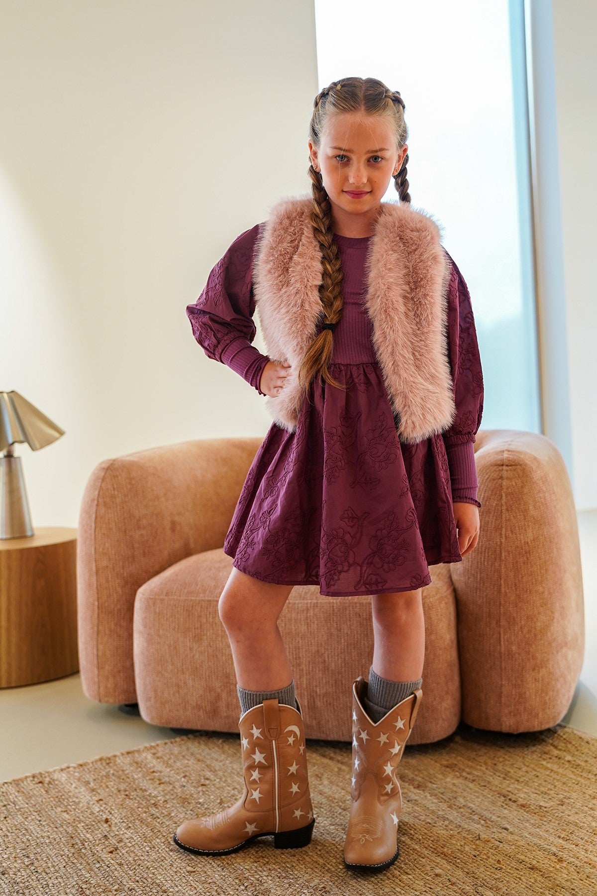 Diam faux fur hairy gilet