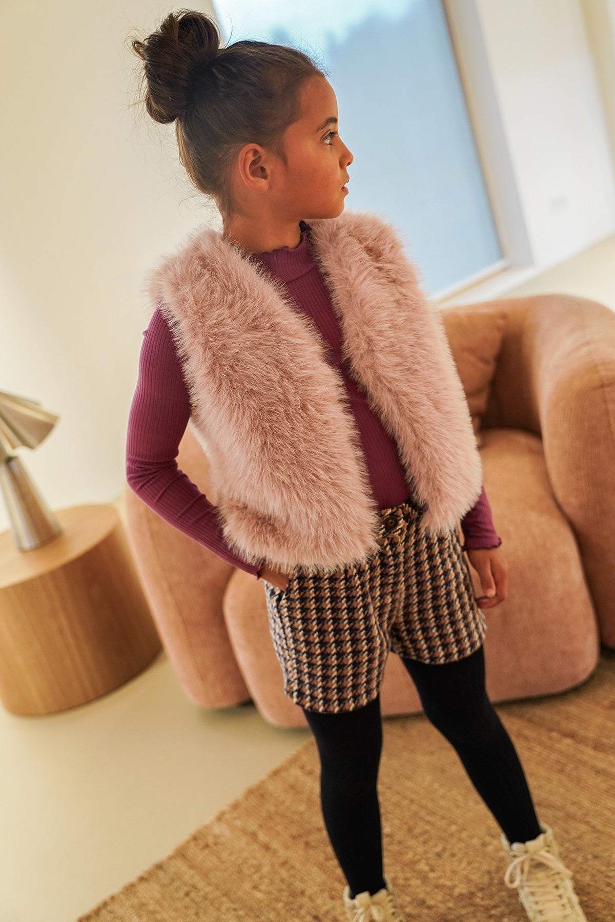 Diam faux fur hairy gilet