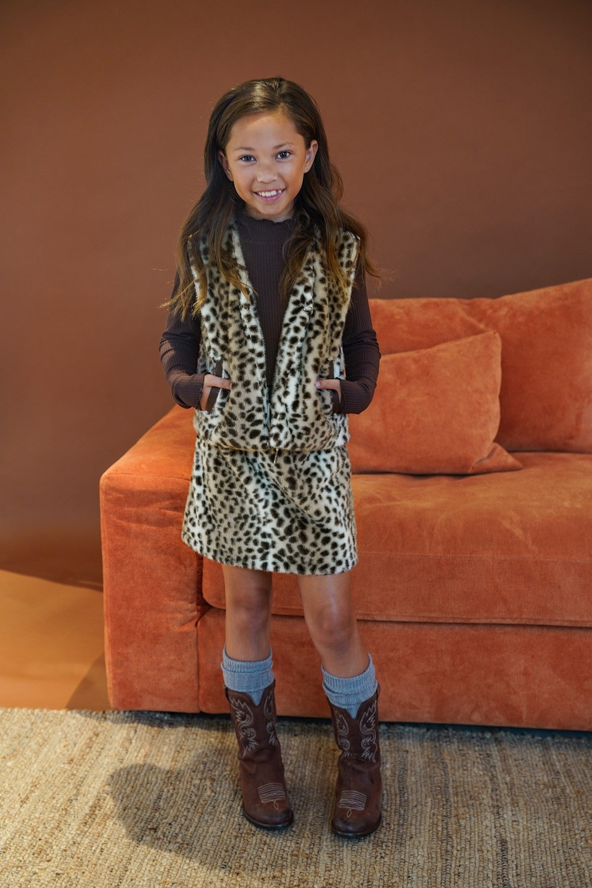 Didi faux fur gilet with closure