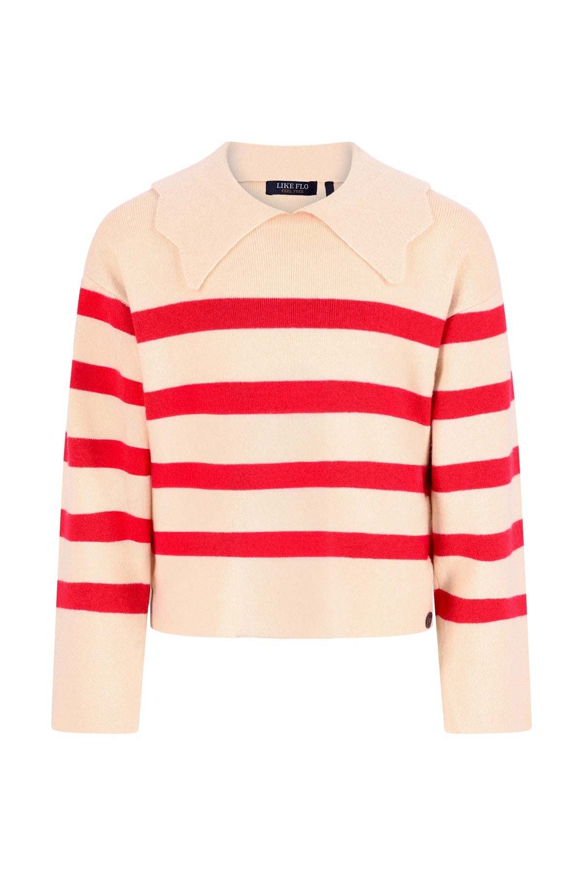 Dena stripe knit with scallop collar