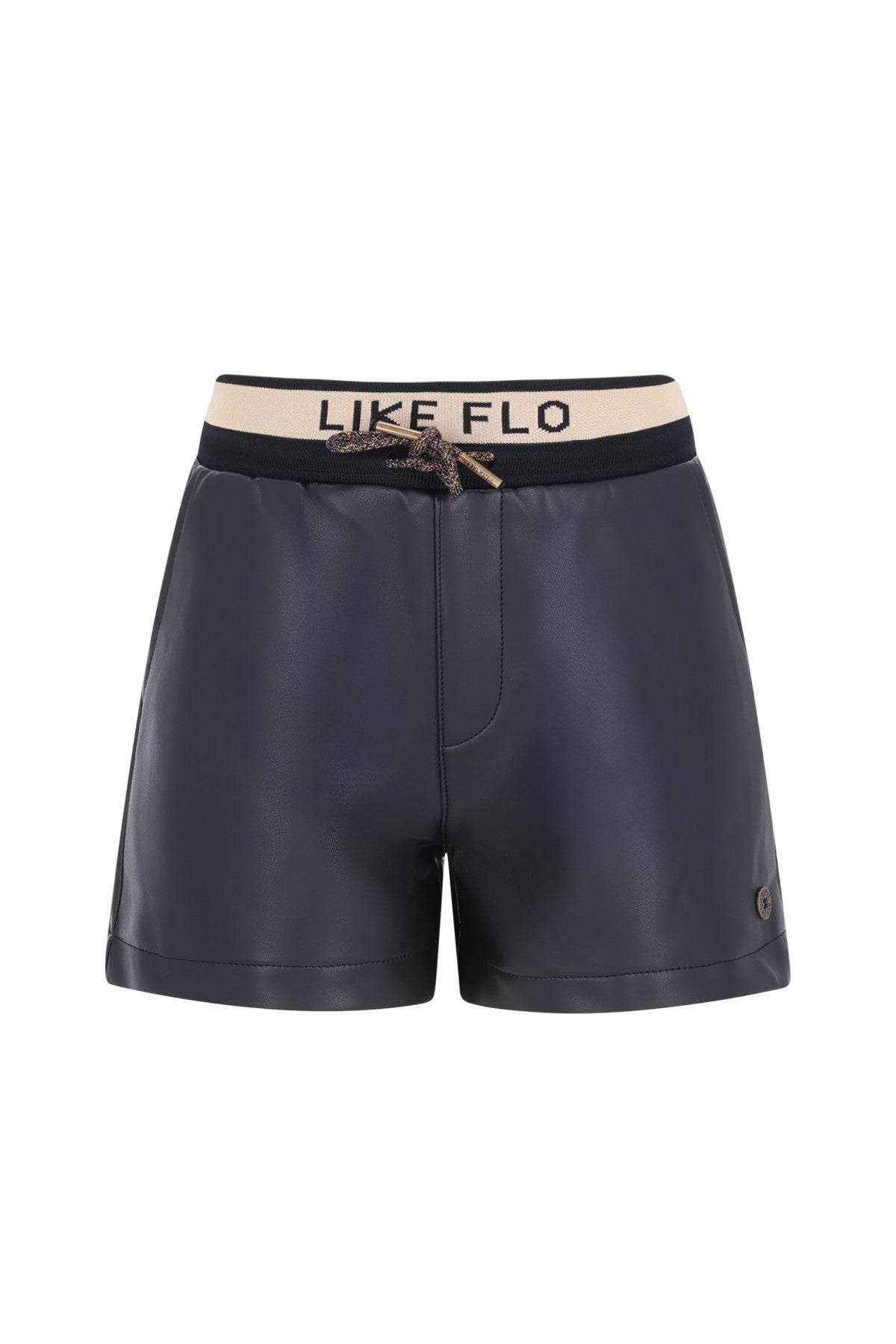 Faylinn faux leather short with fancy jacquard rib WB