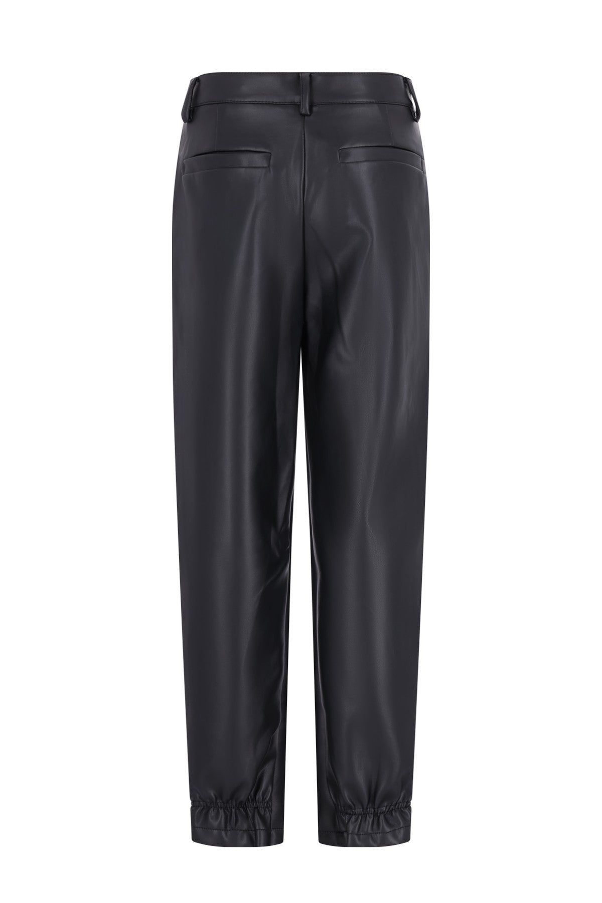 Feyza faux leather pants with elastic detail