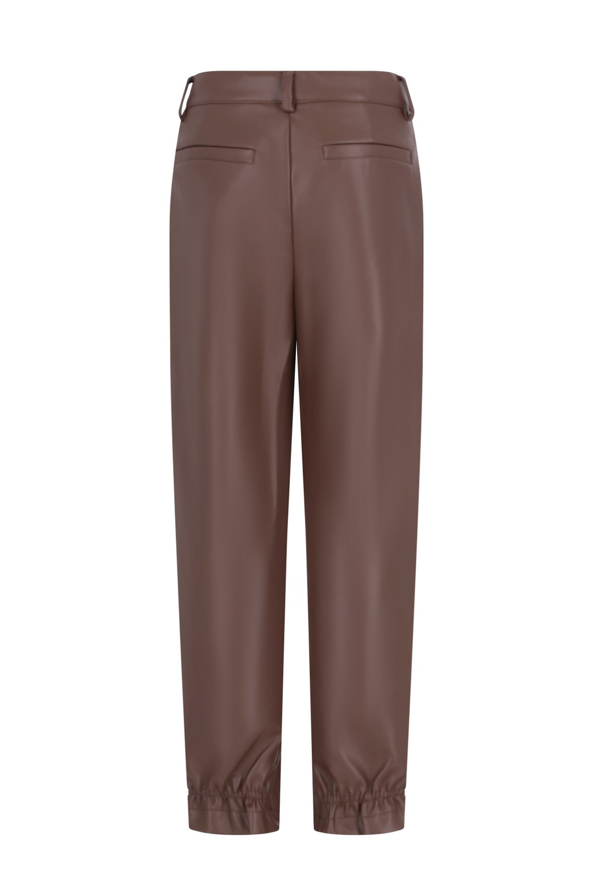 Feyza faux leather pants with elastic detail
