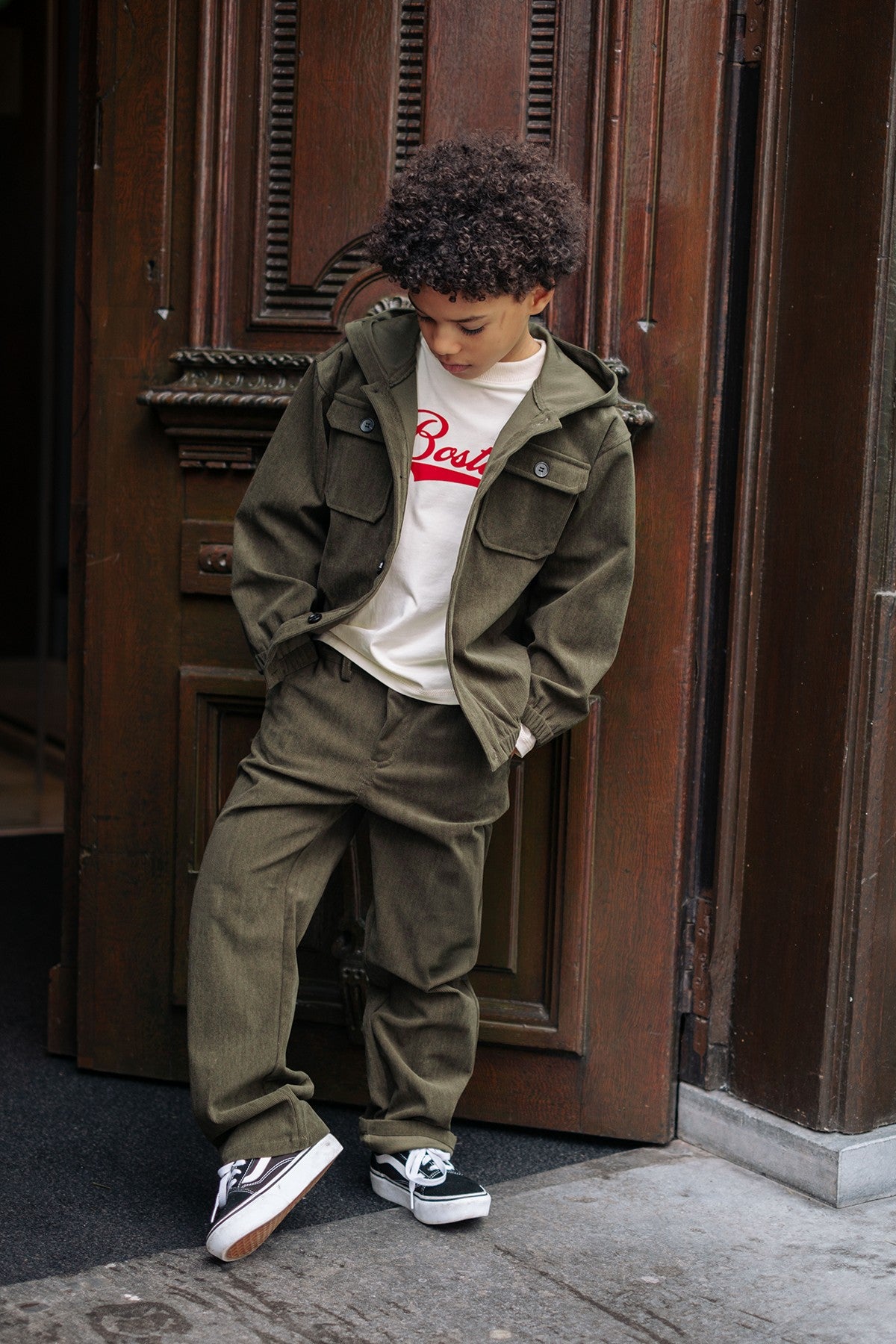 Cas corduroy overshirt with hood