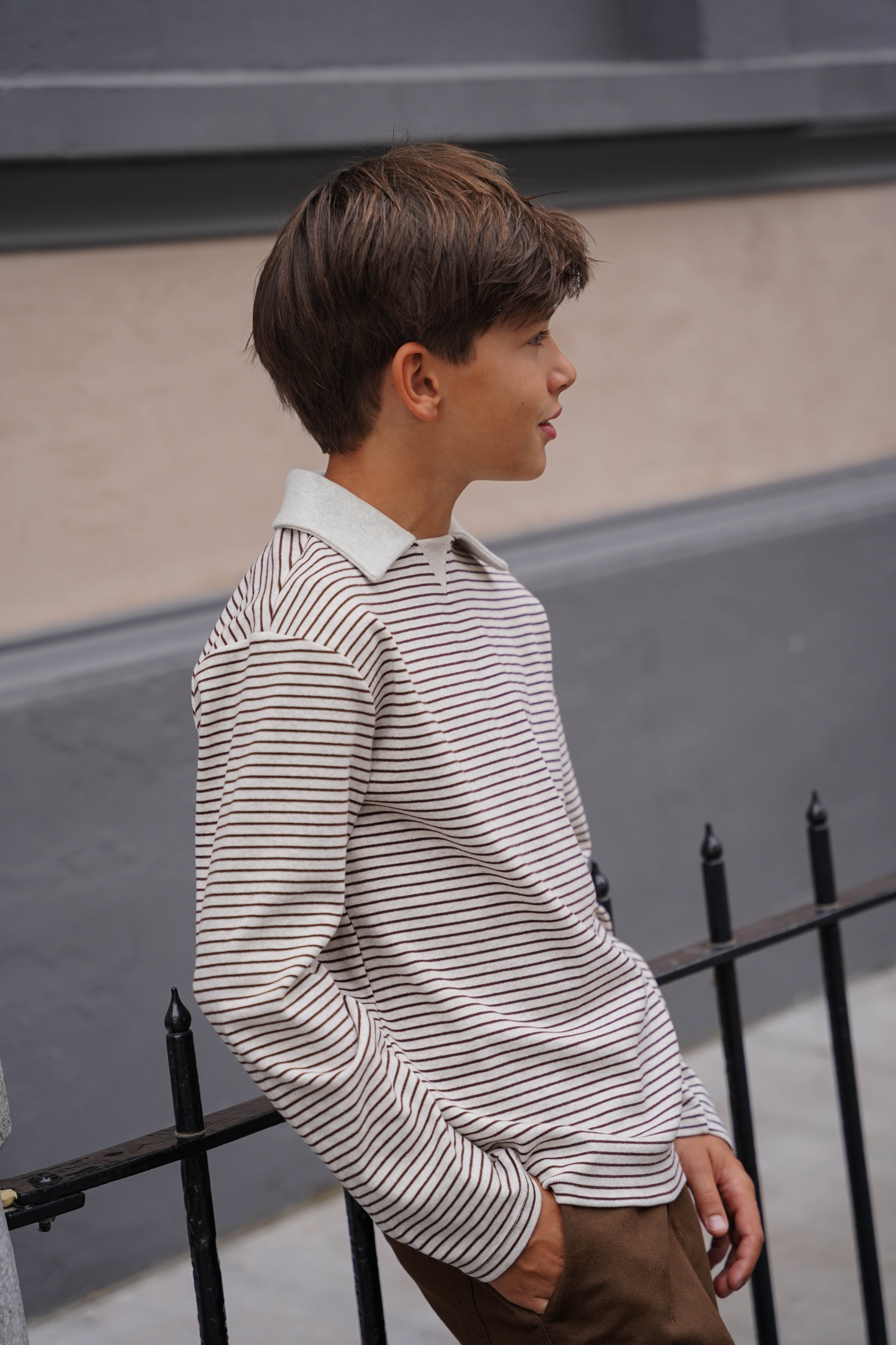 Elian striped longsleeve polo