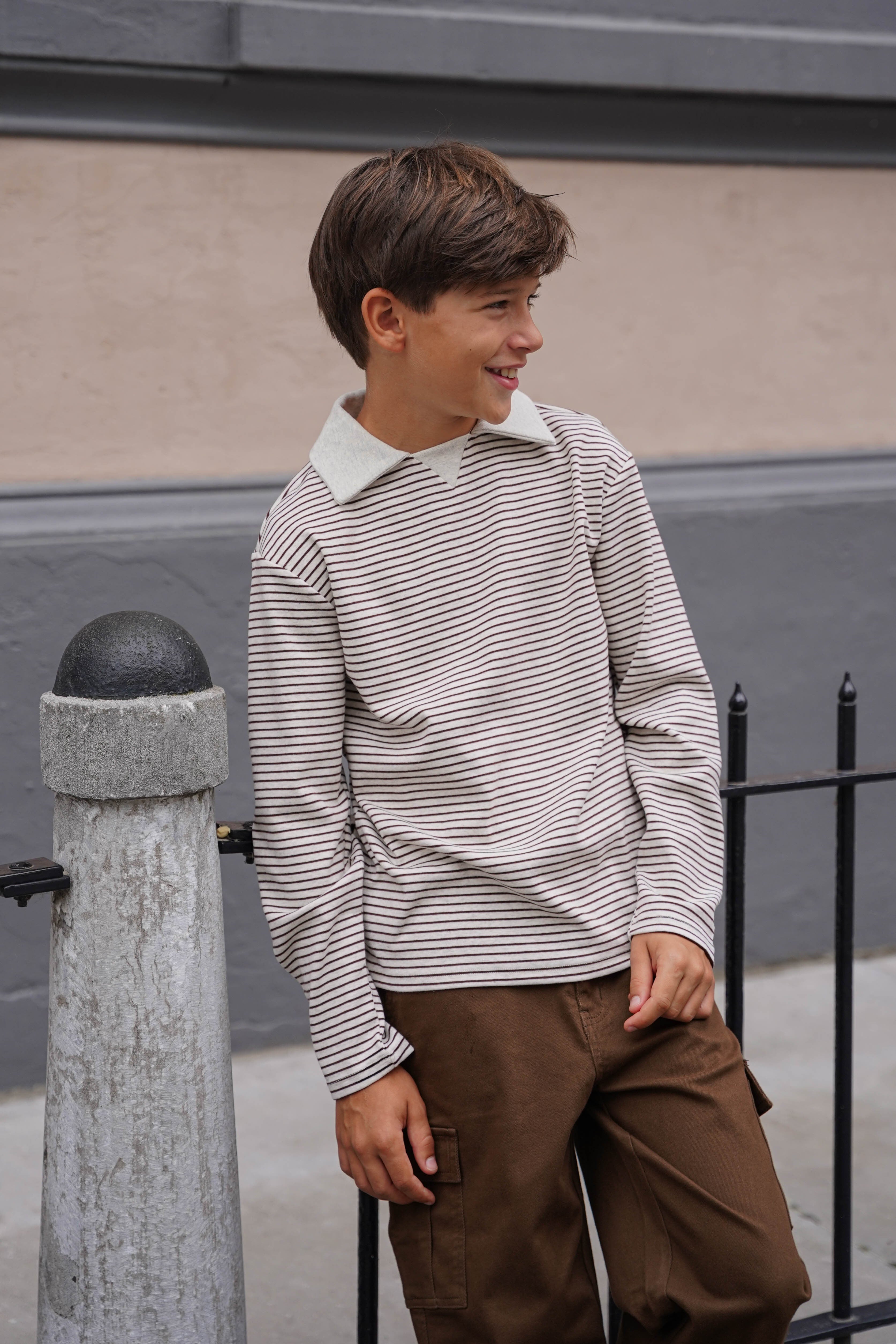 Elian striped longsleeve polo